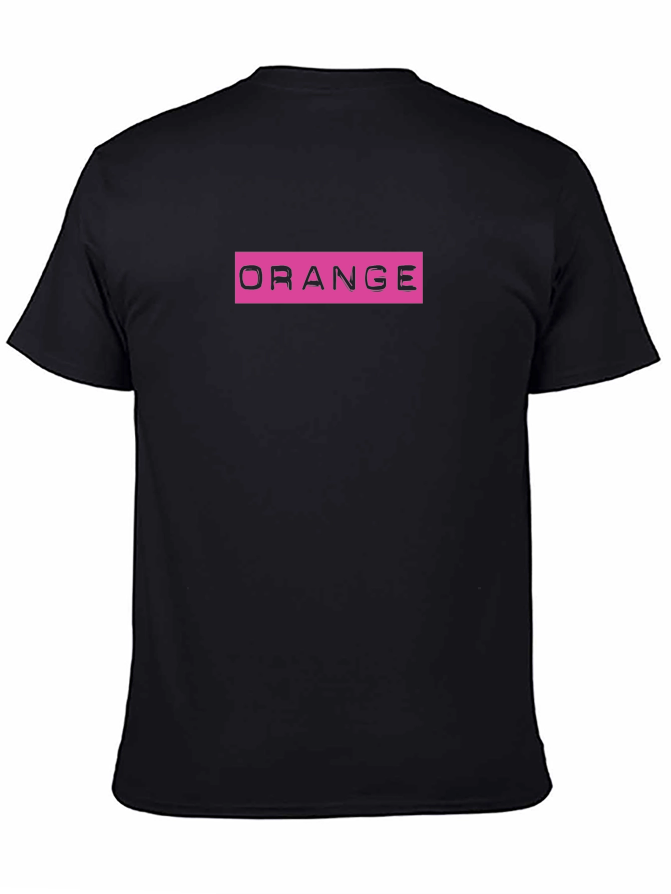 Black Trendy 'Orange' Graphic Print Black T-Shirt view 4