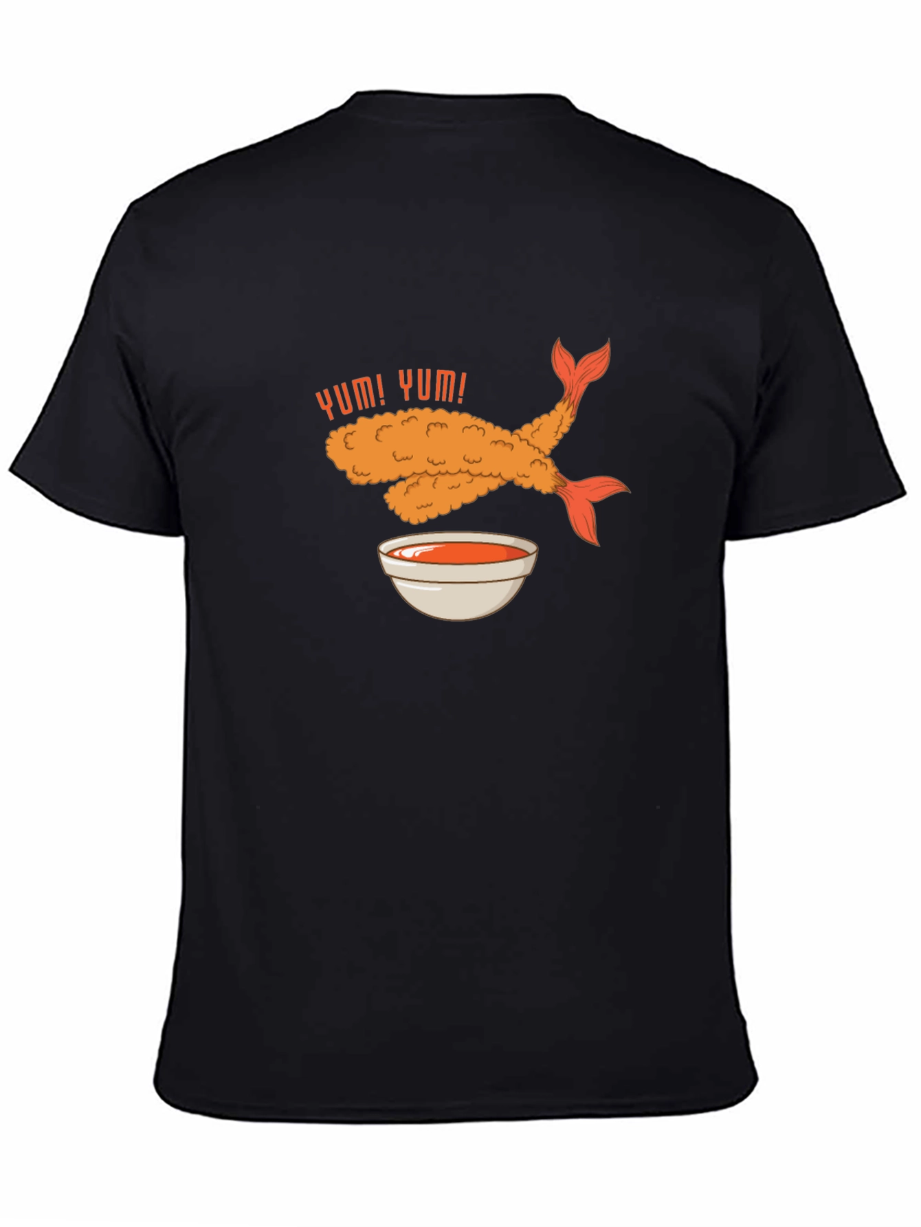 Black Yum! Tempura Shrimp Graphic T-Shirt view 4