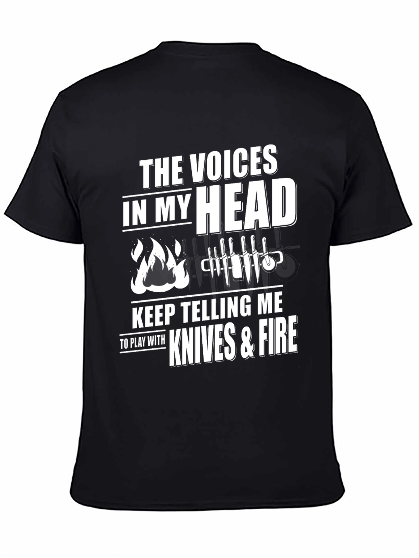 Black Knives & Fire T-Shirt Funny Chef BBQ Grill Gift view 4