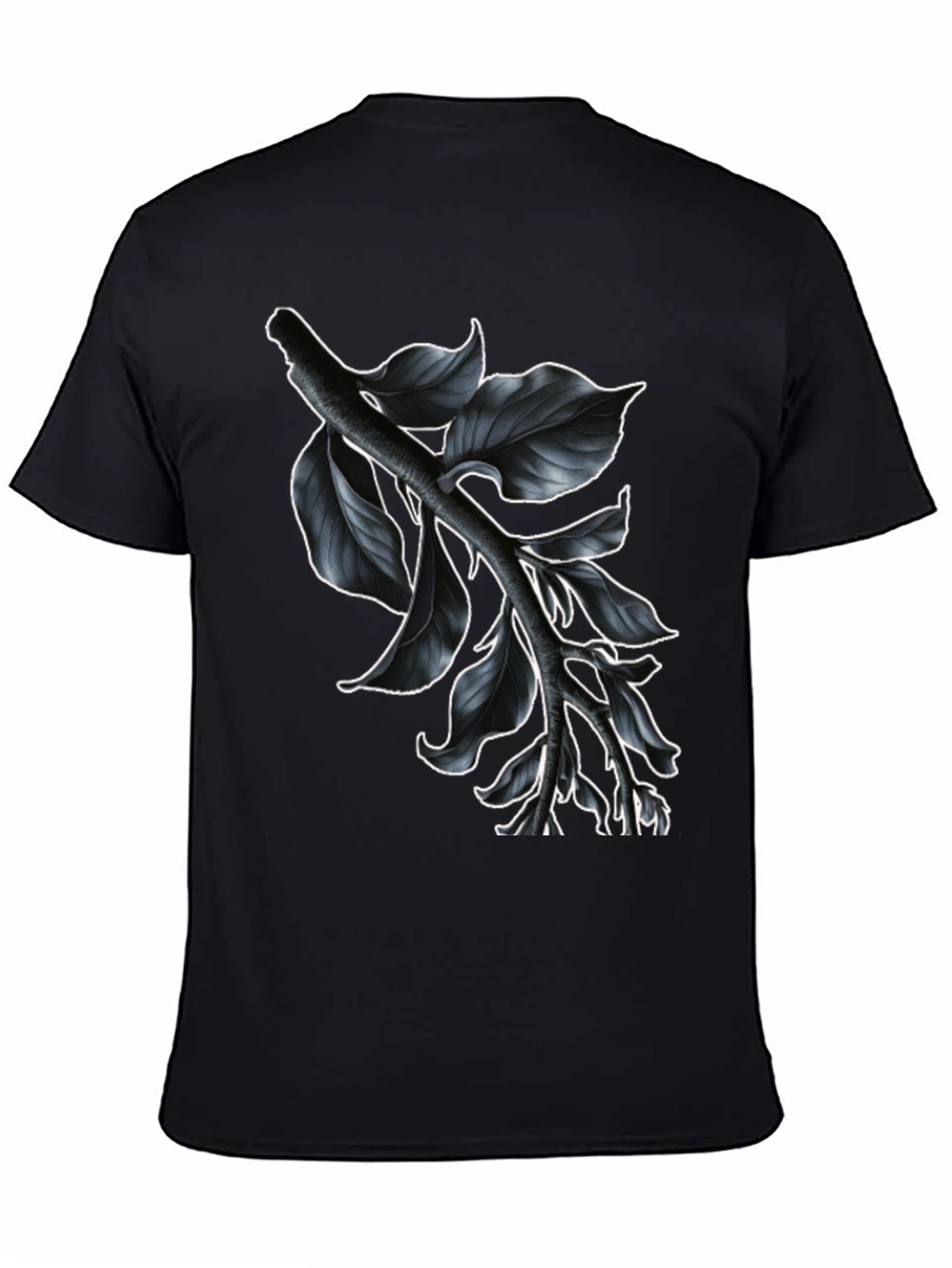 Black Botanical Branch Graphic Tee - Modern Black view 4