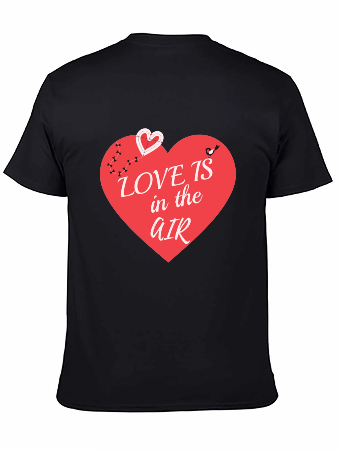 Black Love is in the Air T-Shirt - Graphic Heart Design view 4