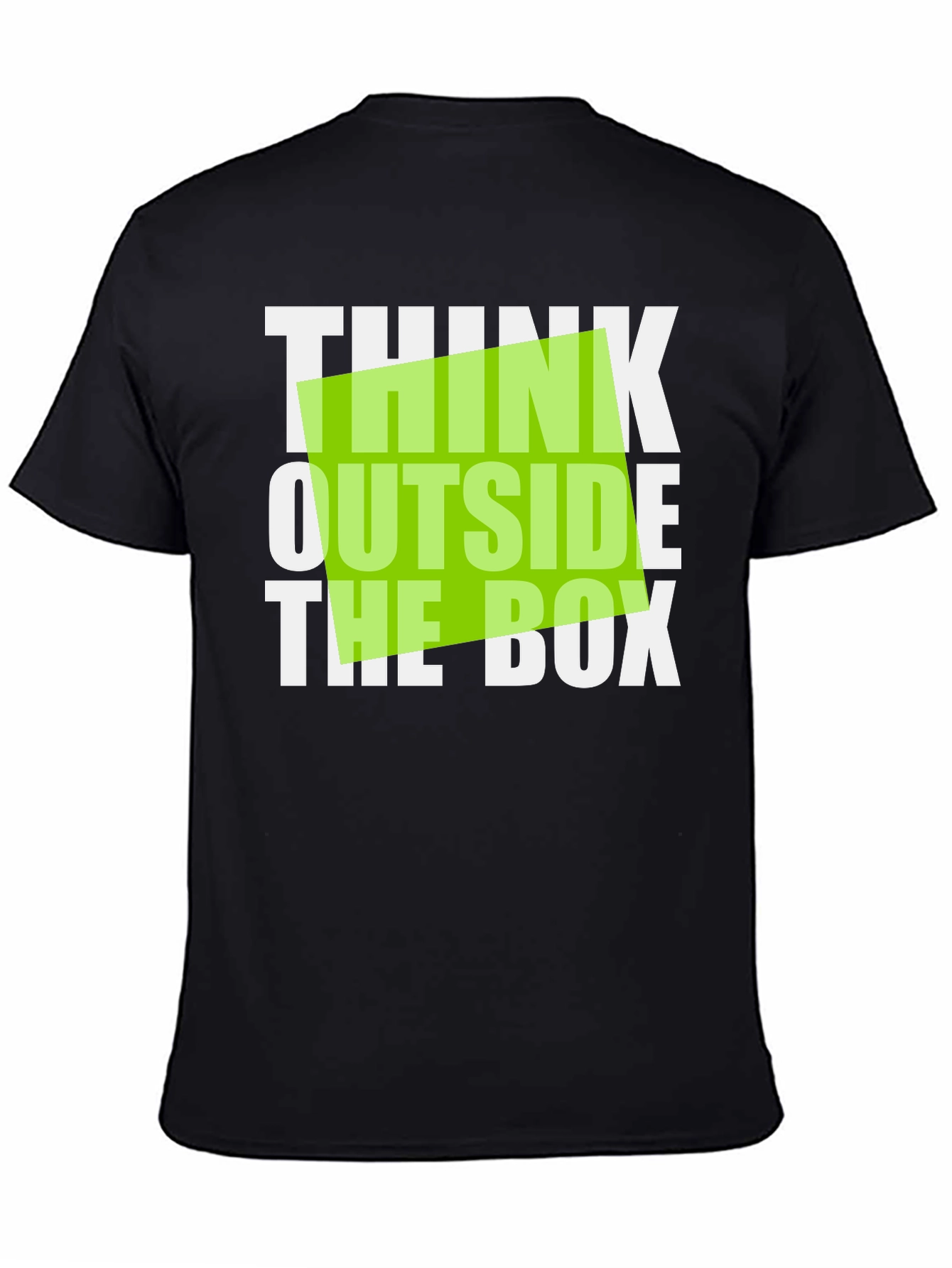 Black Think Outside the Box Graphic Tee - Black Cotton T-Shirt view 4
