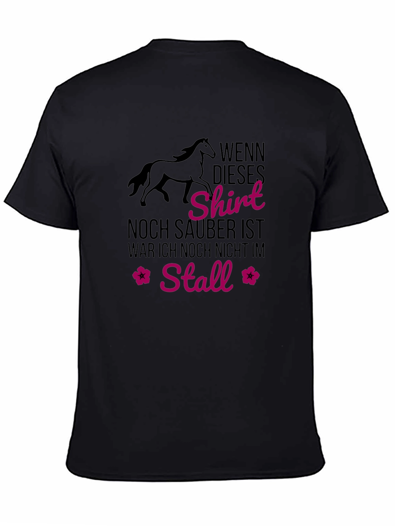 Black Horse Stall T-Shirt - Equestrian Lover's Tee view 4
