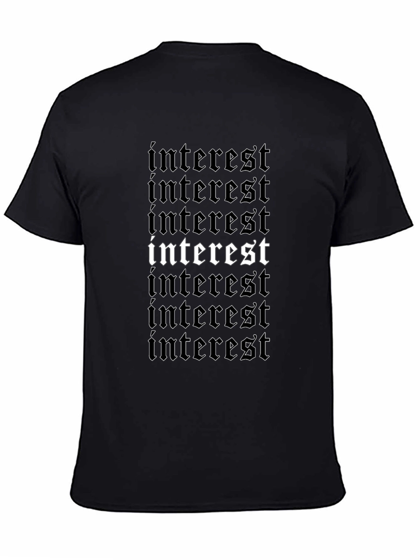 Black Interest Graphic Print Tee | Black Cotton Blend T-Shirt view 4