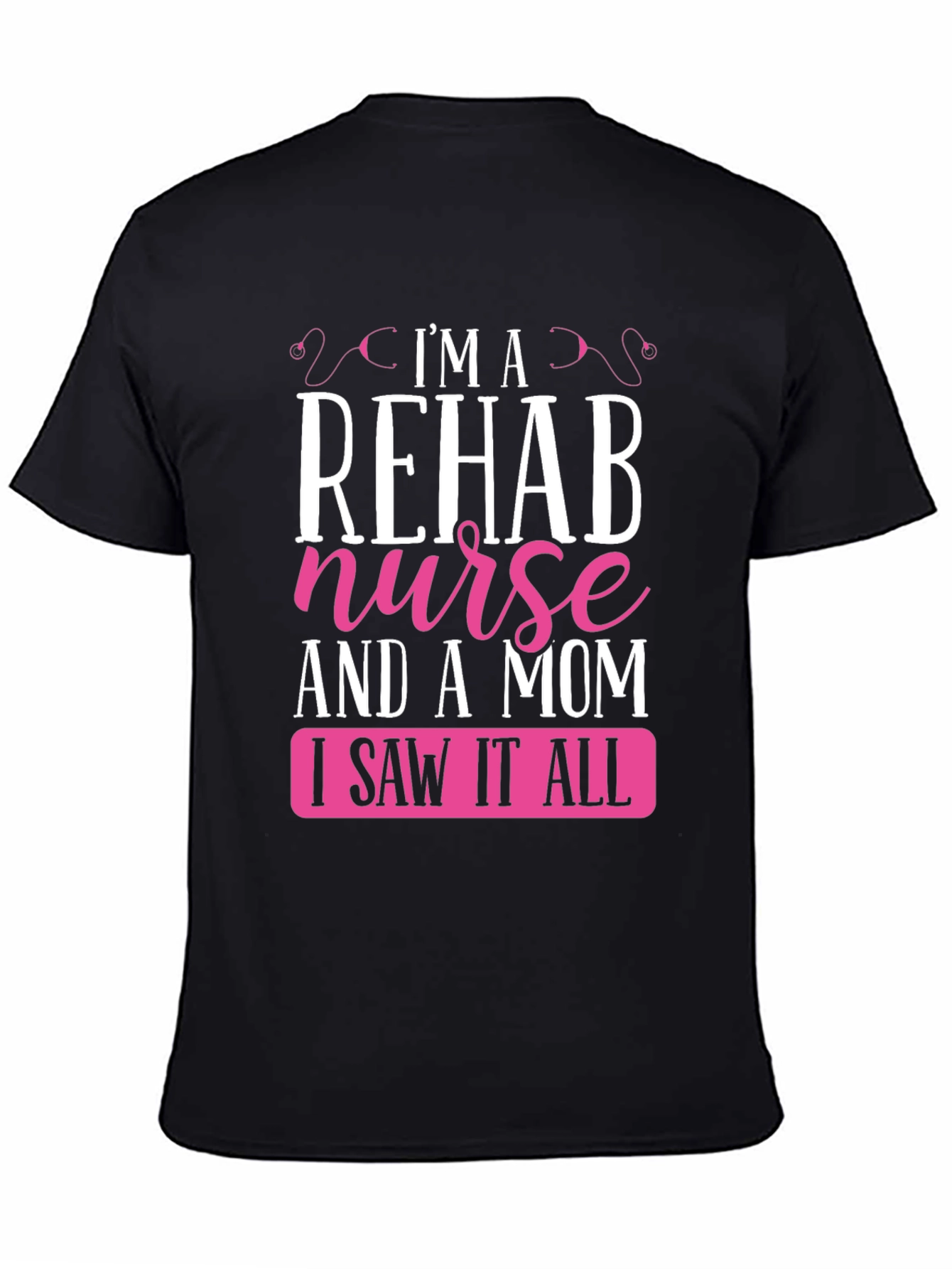 Black Rehab Nurse Mom T-Shirt view 4