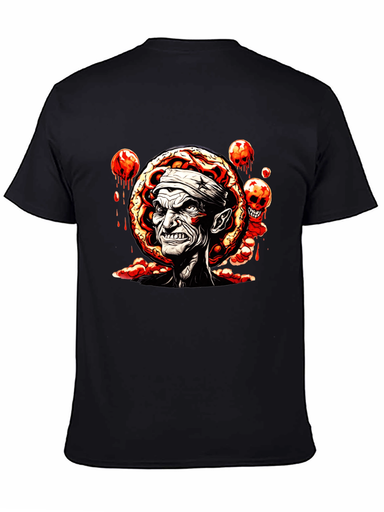 Black Creepy Zombie Graphic Tee - Black view 4