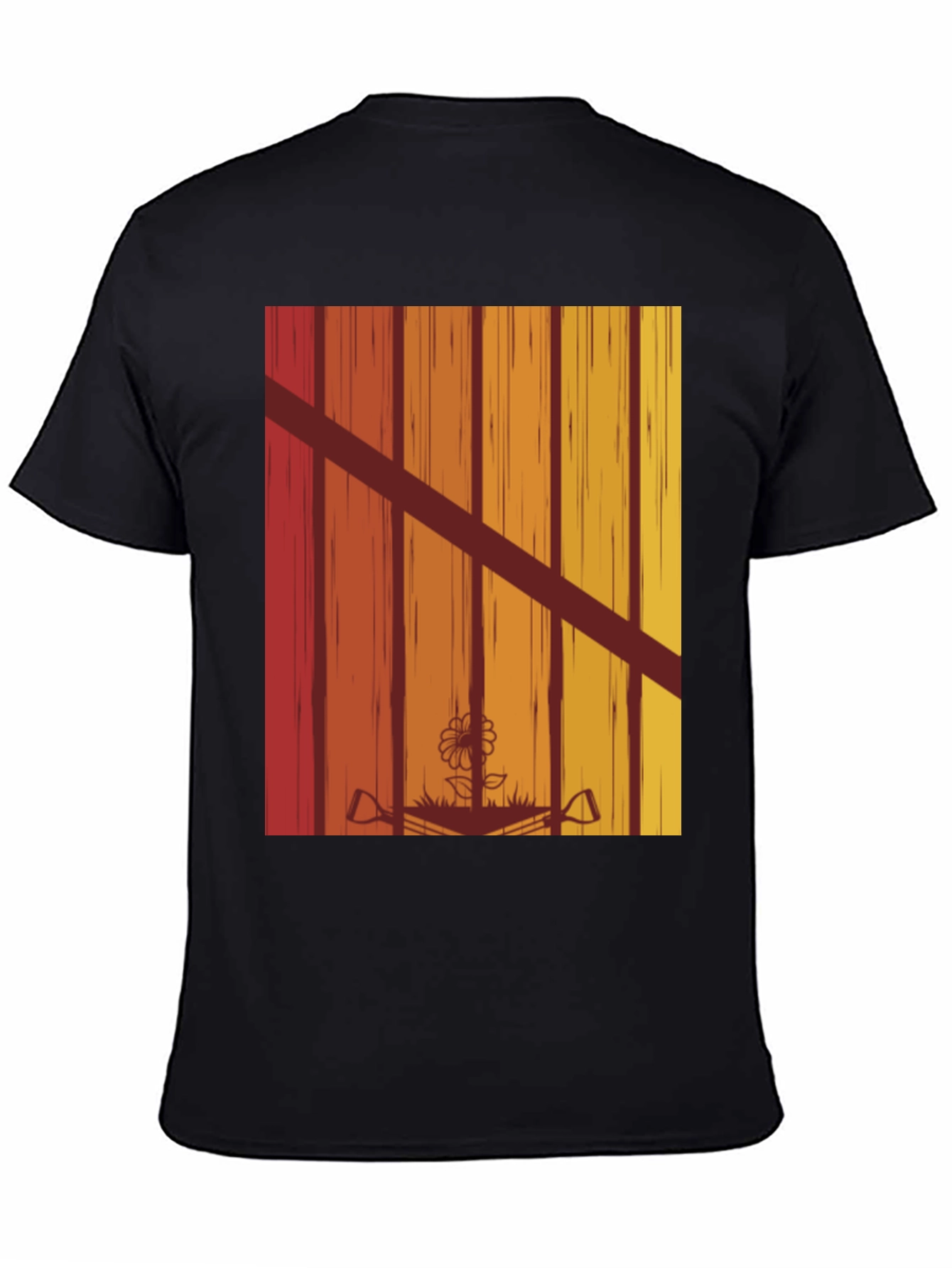 Black Retro Garden T-Shirt - Vintage Gardening Tee view 4