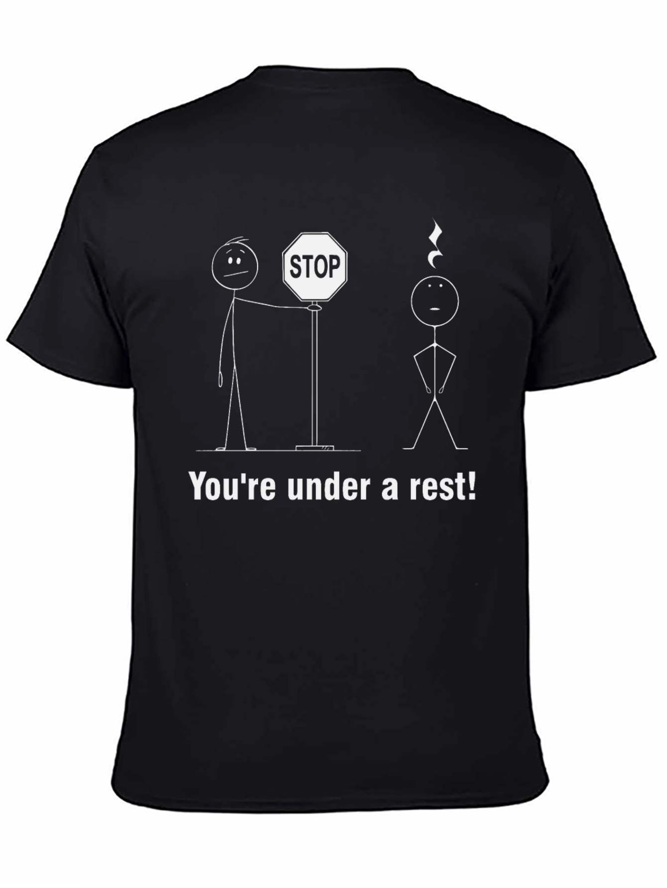 Black Punny Music Rest T-Shirt - You're Under Arrest! view 4