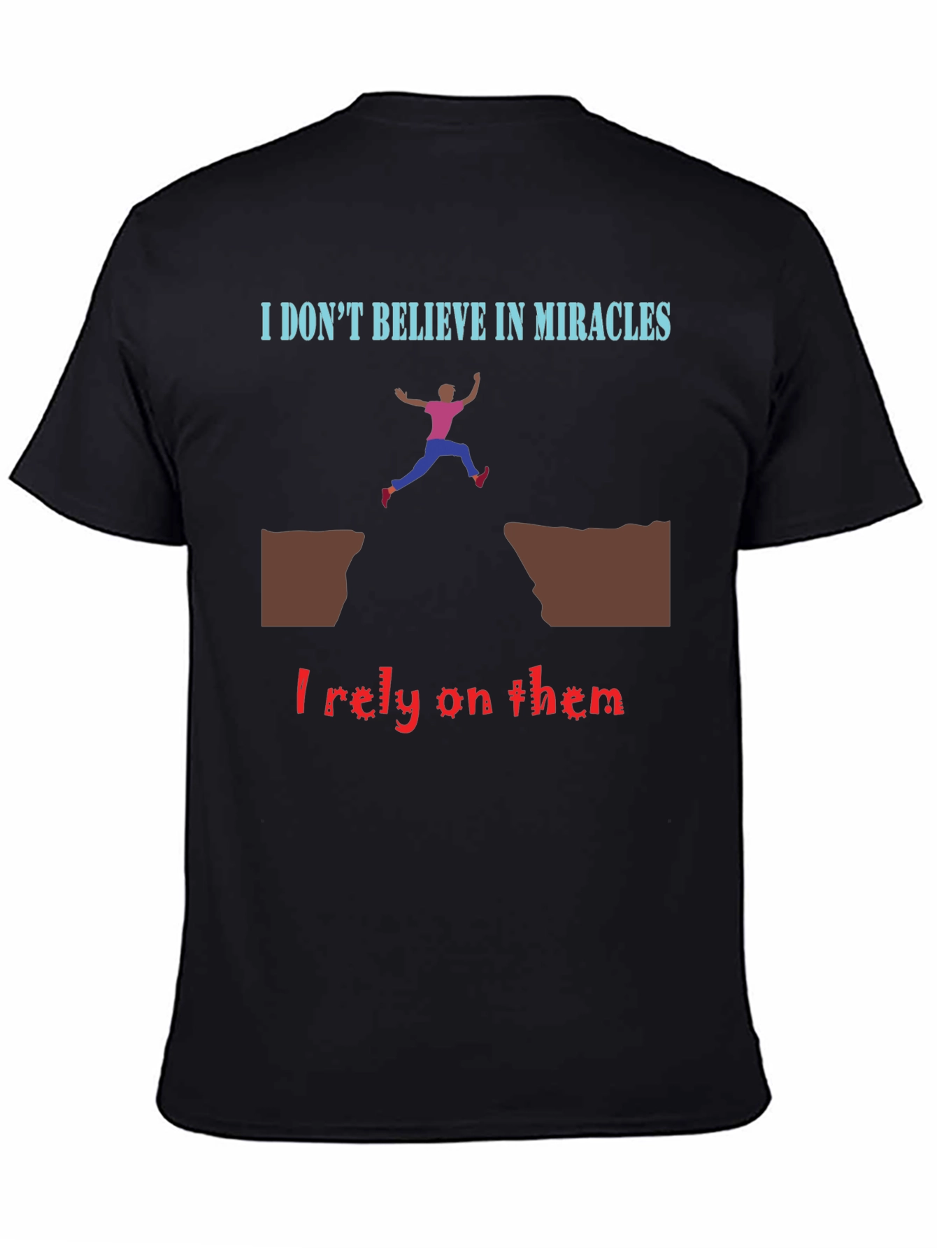 Black Miracle Reliance T-Shirt - Bold Statement Tee view 4
