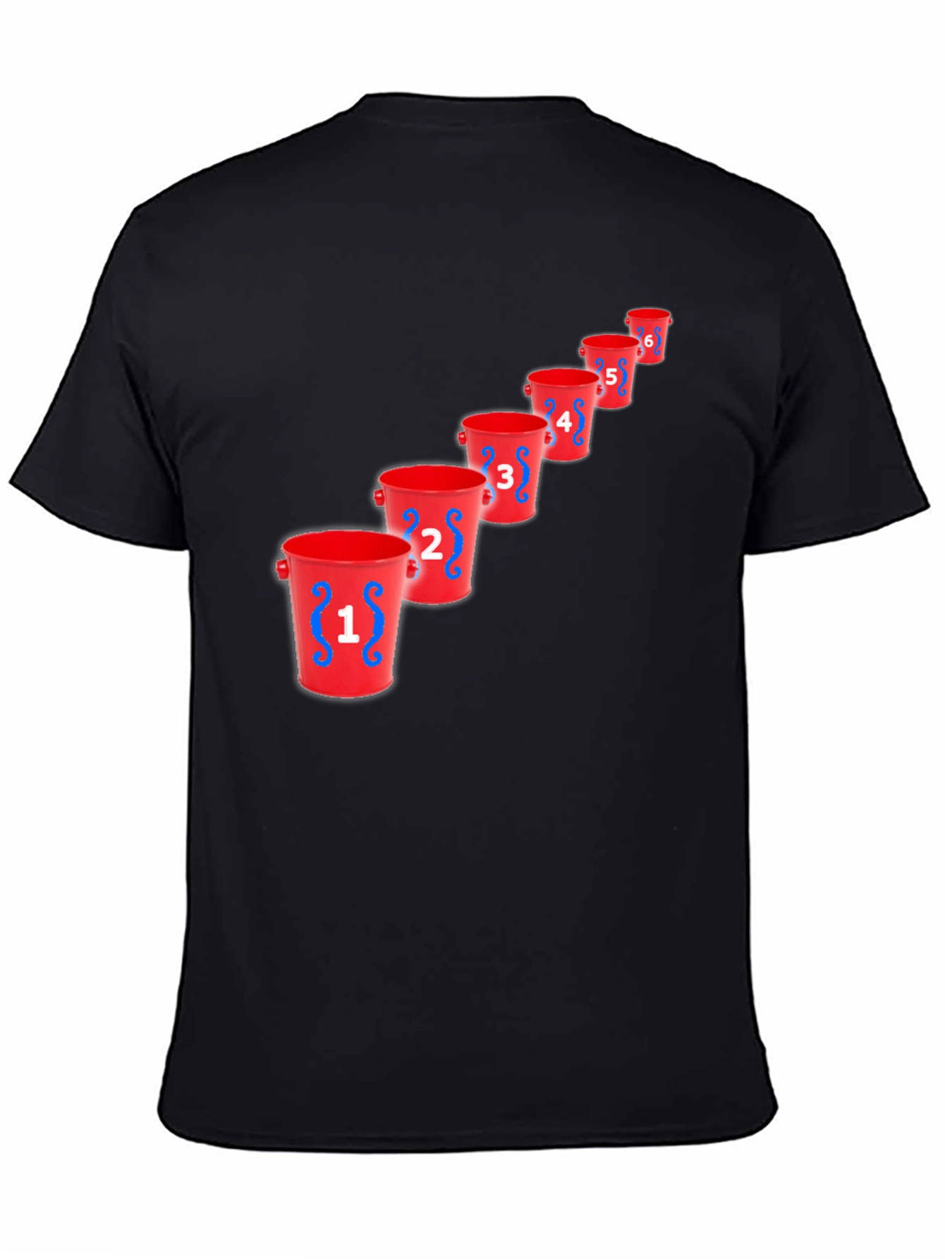 Black Novelty Bucket Number T-Shirt - Graphic Tee view 4