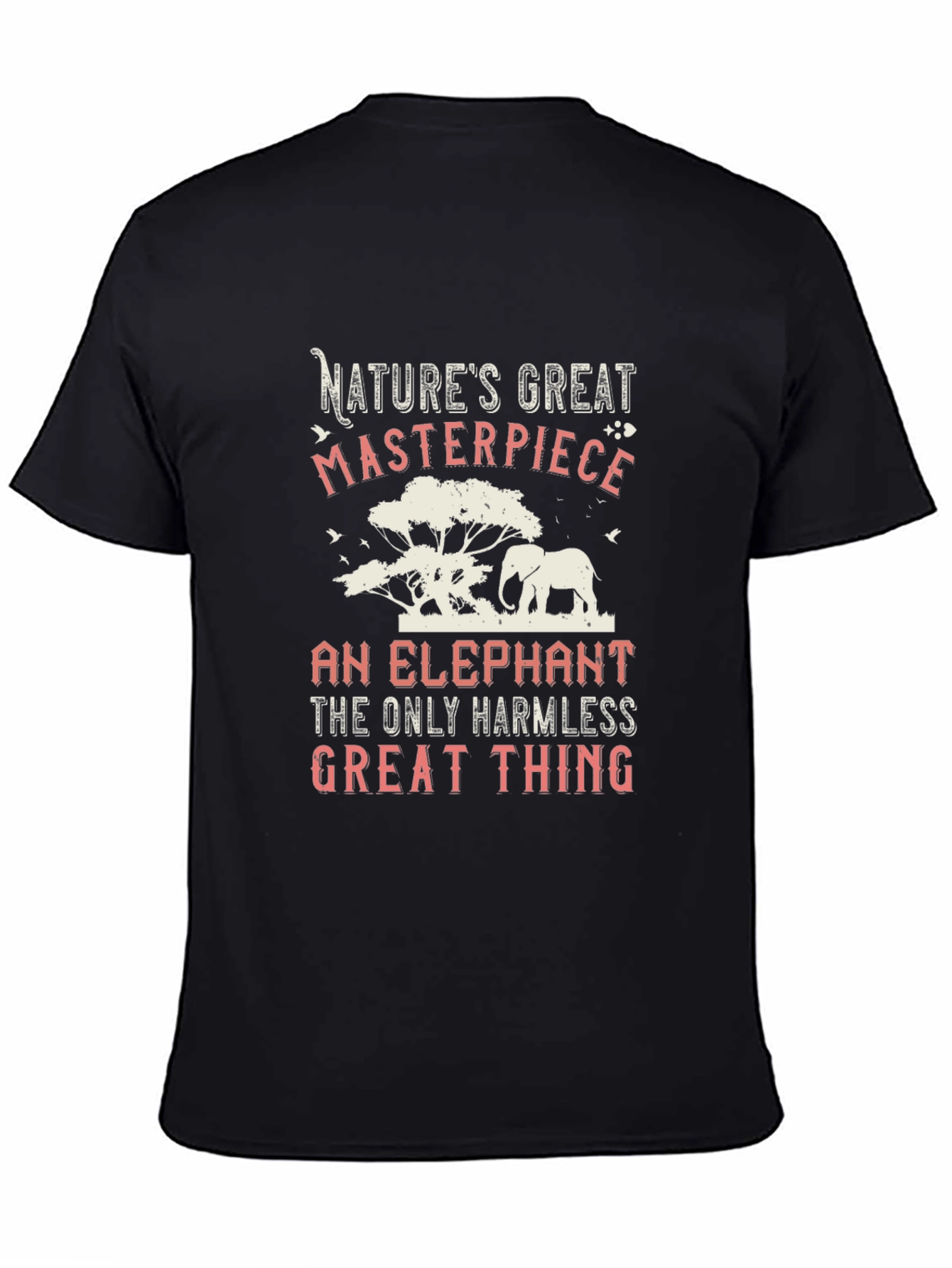 Black Nature's Masterpiece Elephant Graphic T-Shirt view 4