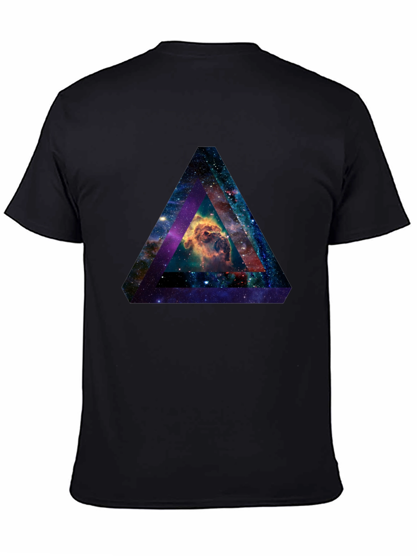 Black Nebula Triangle Graphic T-Shirt view 4