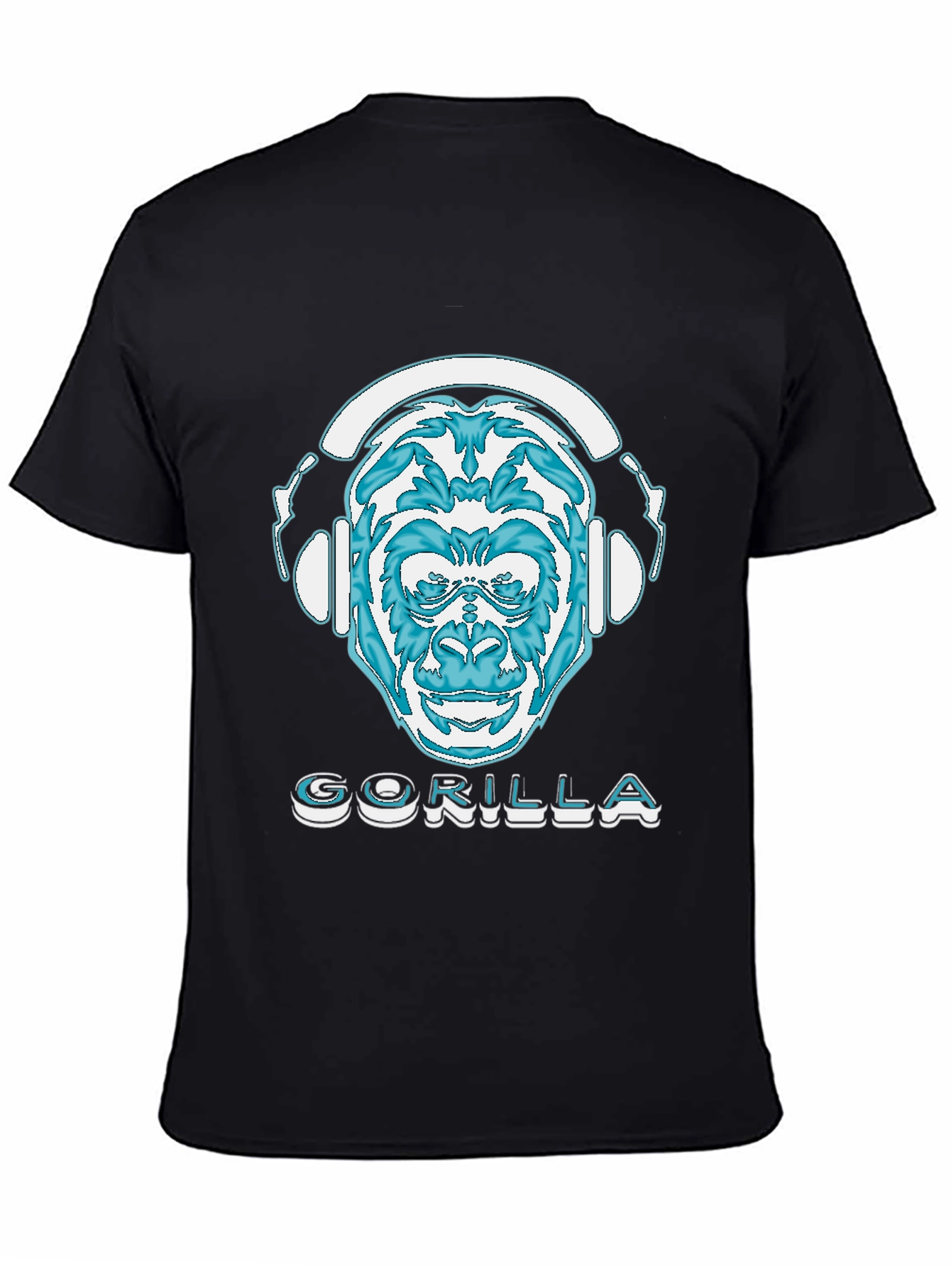 Black Gorilla DJ Graphic T-Shirt - Cool Animal Design view 4