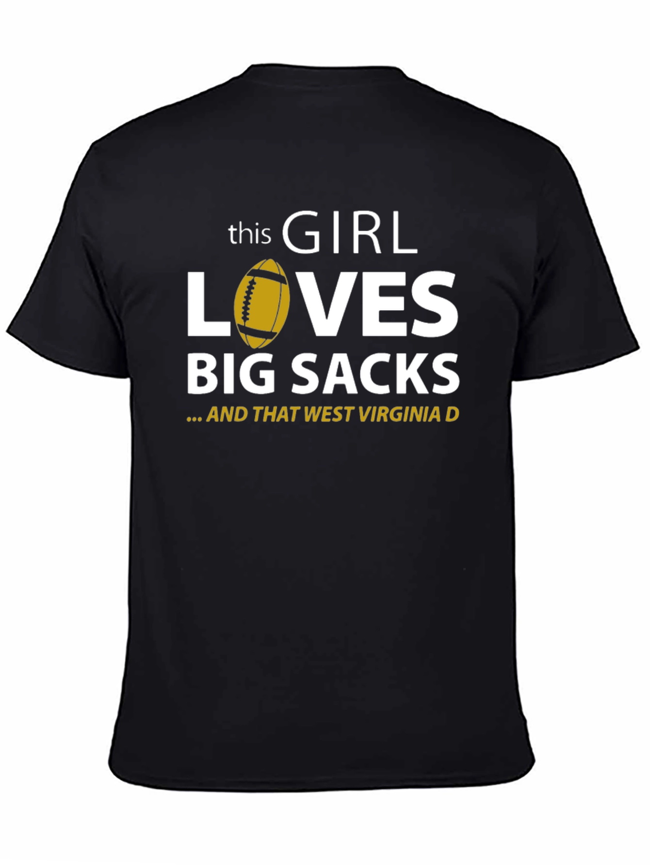 Black This Girl Loves Big Sacks T-Shirt view 4