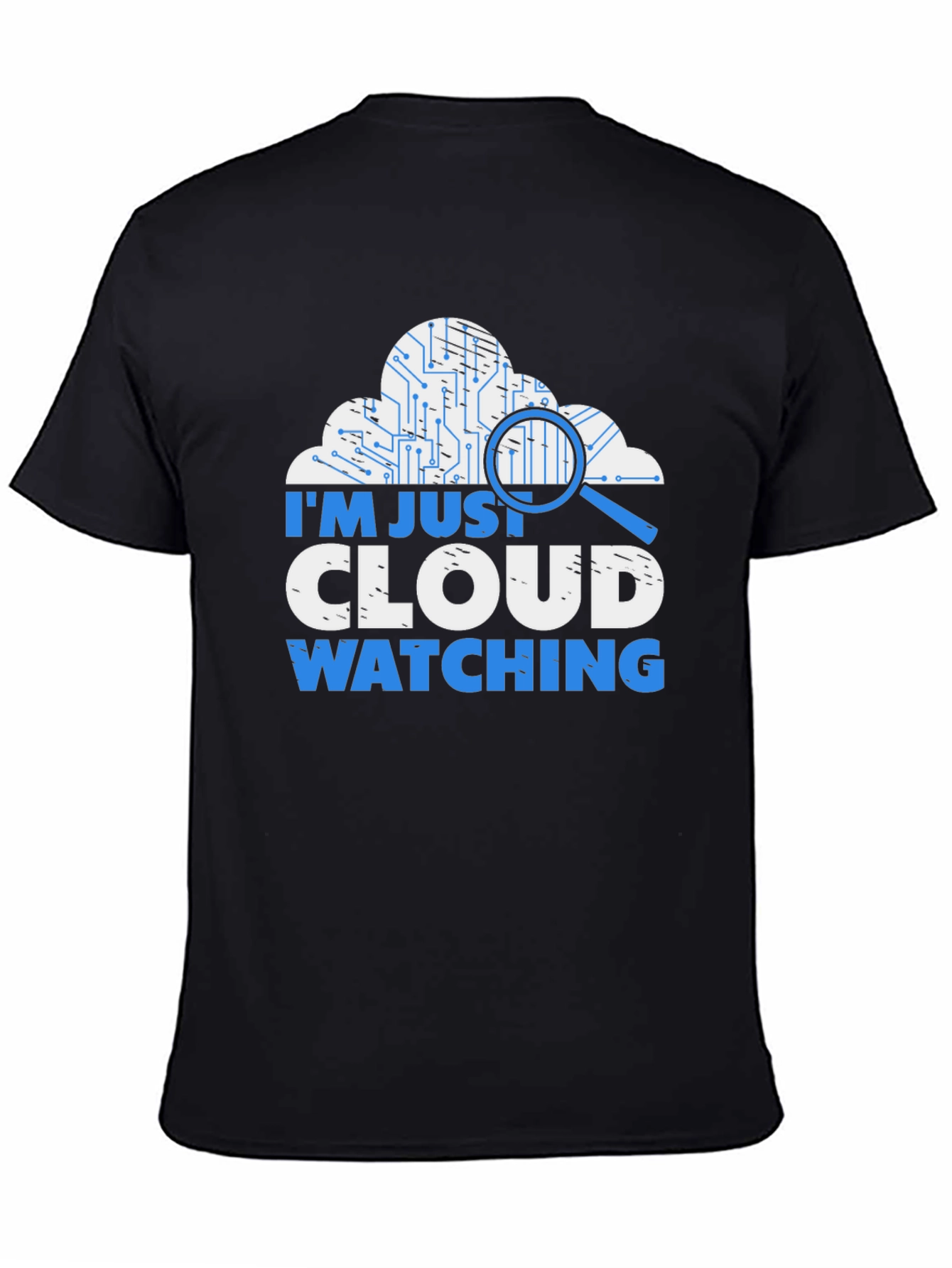 Black Cloud Watching T-Shirt - Tech Humor Tee view 4
