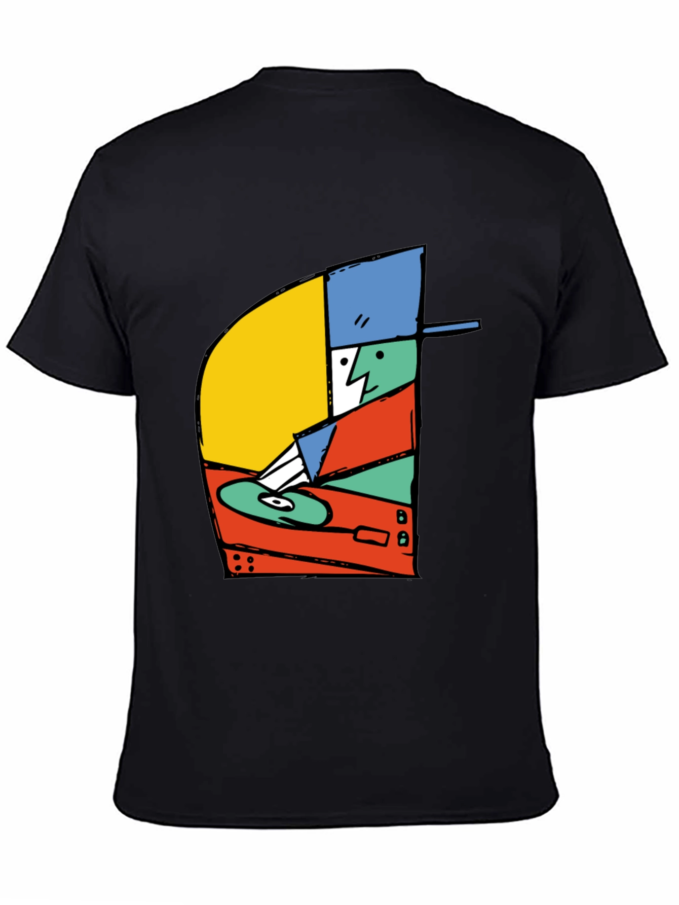 Black Retro DJ Graphic T-Shirt - Black view 4