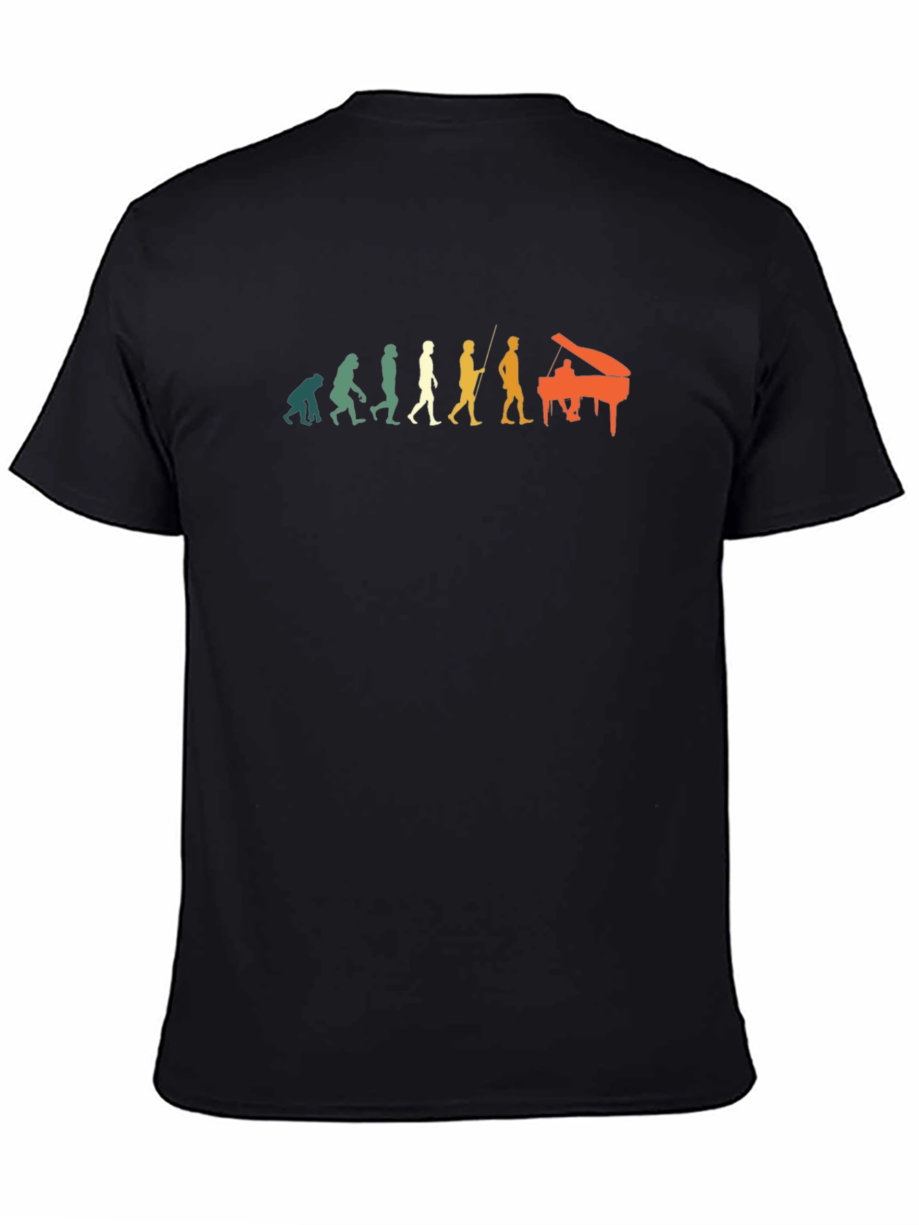 Black Evolution of Musician T-Shirt - Funny Piano Player Tee view 4