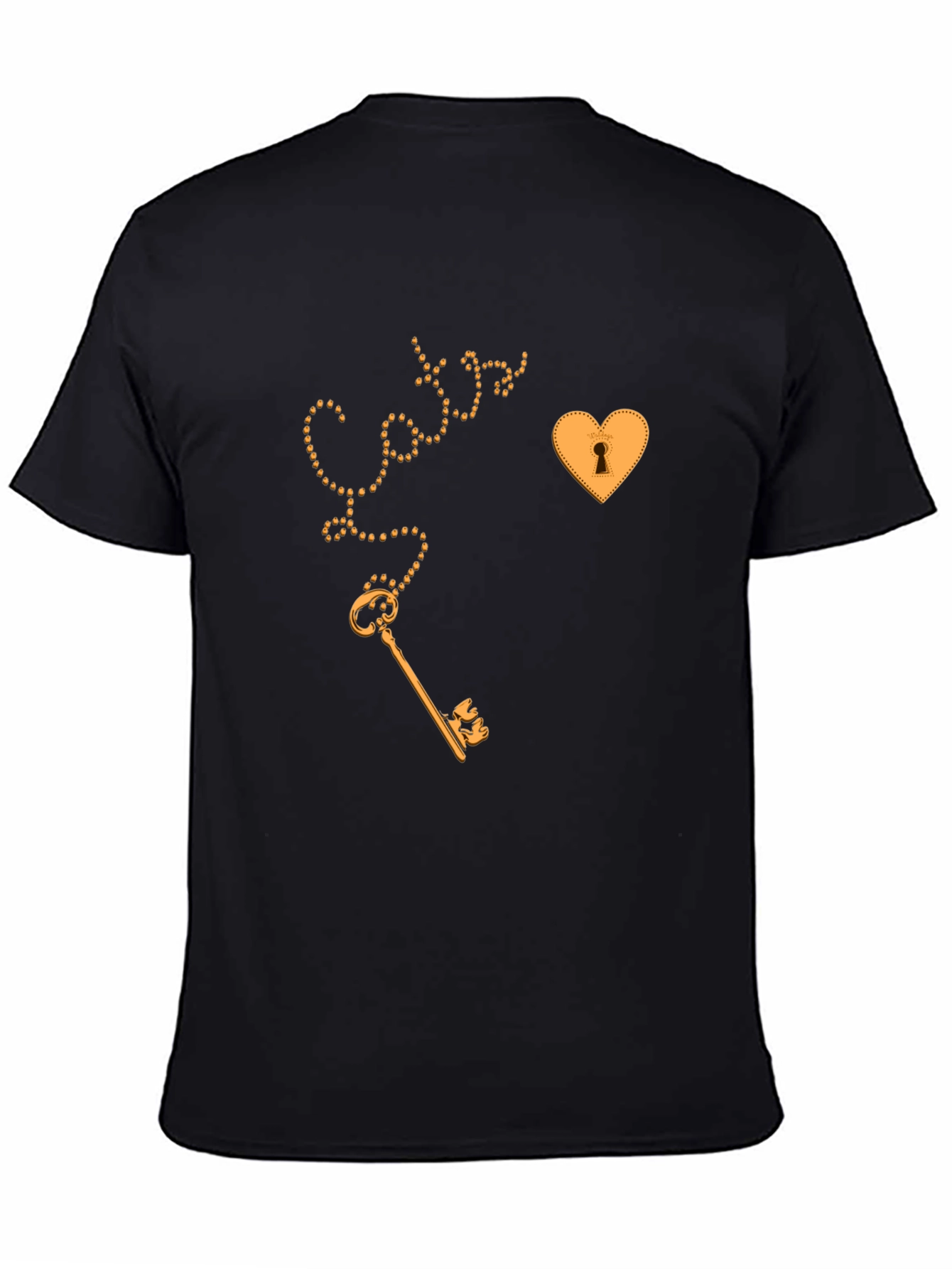 Black Key to My Heart Black Graphic Tee view 4