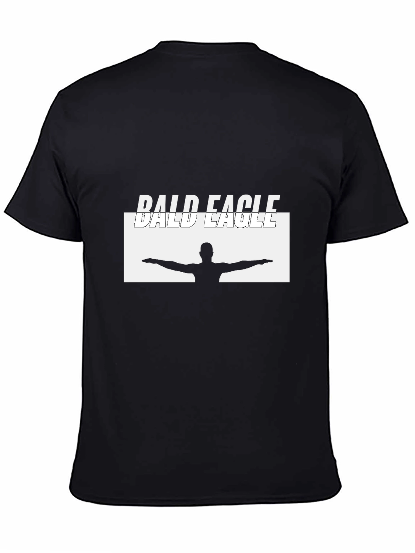 Black Bald Eagle Graphic T-Shirt - Classic Crew Neck view 4