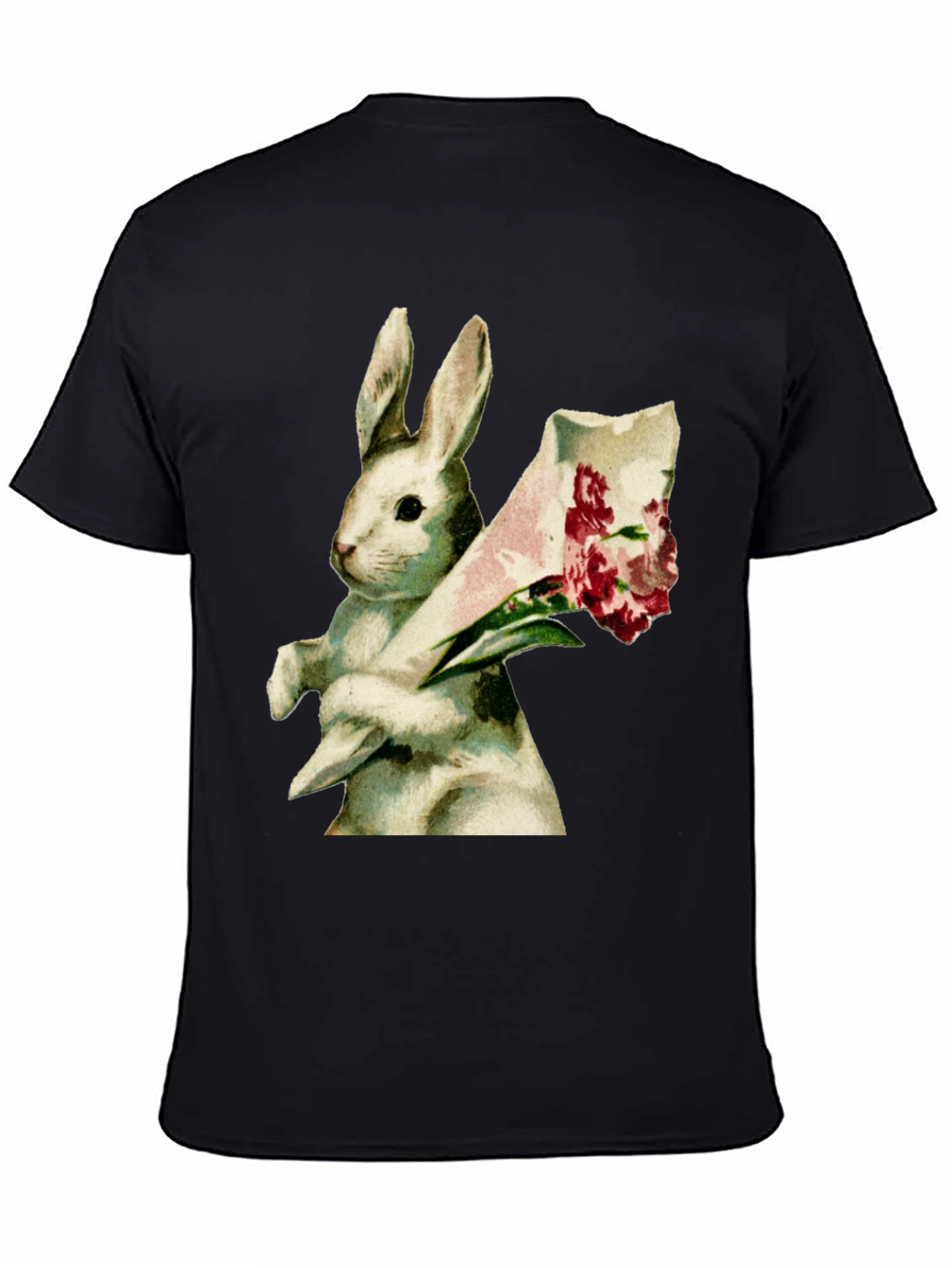 Black Bunny Bouquet Graphic Tee - Soft Cotton Comfort view 4