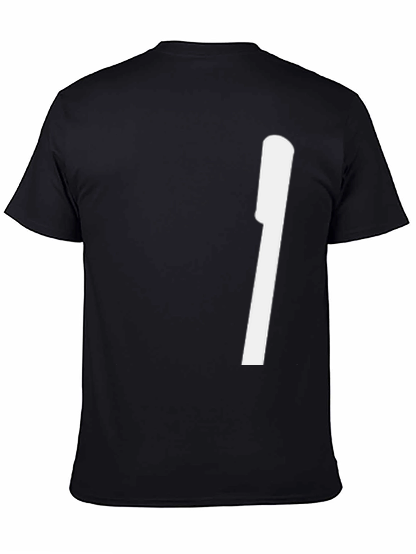 Black Modern Black Tee with Bold White Graphic view 4