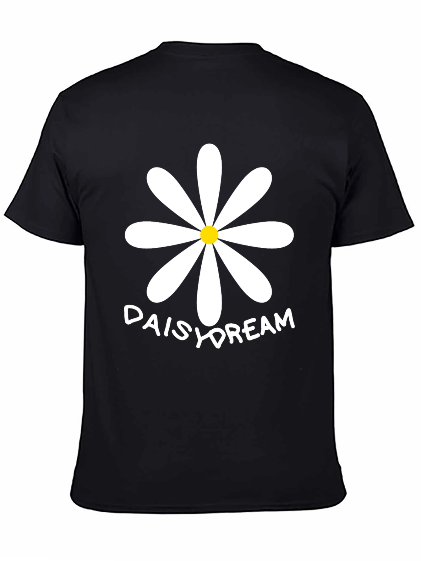 Black Daisy Dream T-Shirt - Black Cotton Tee view 4