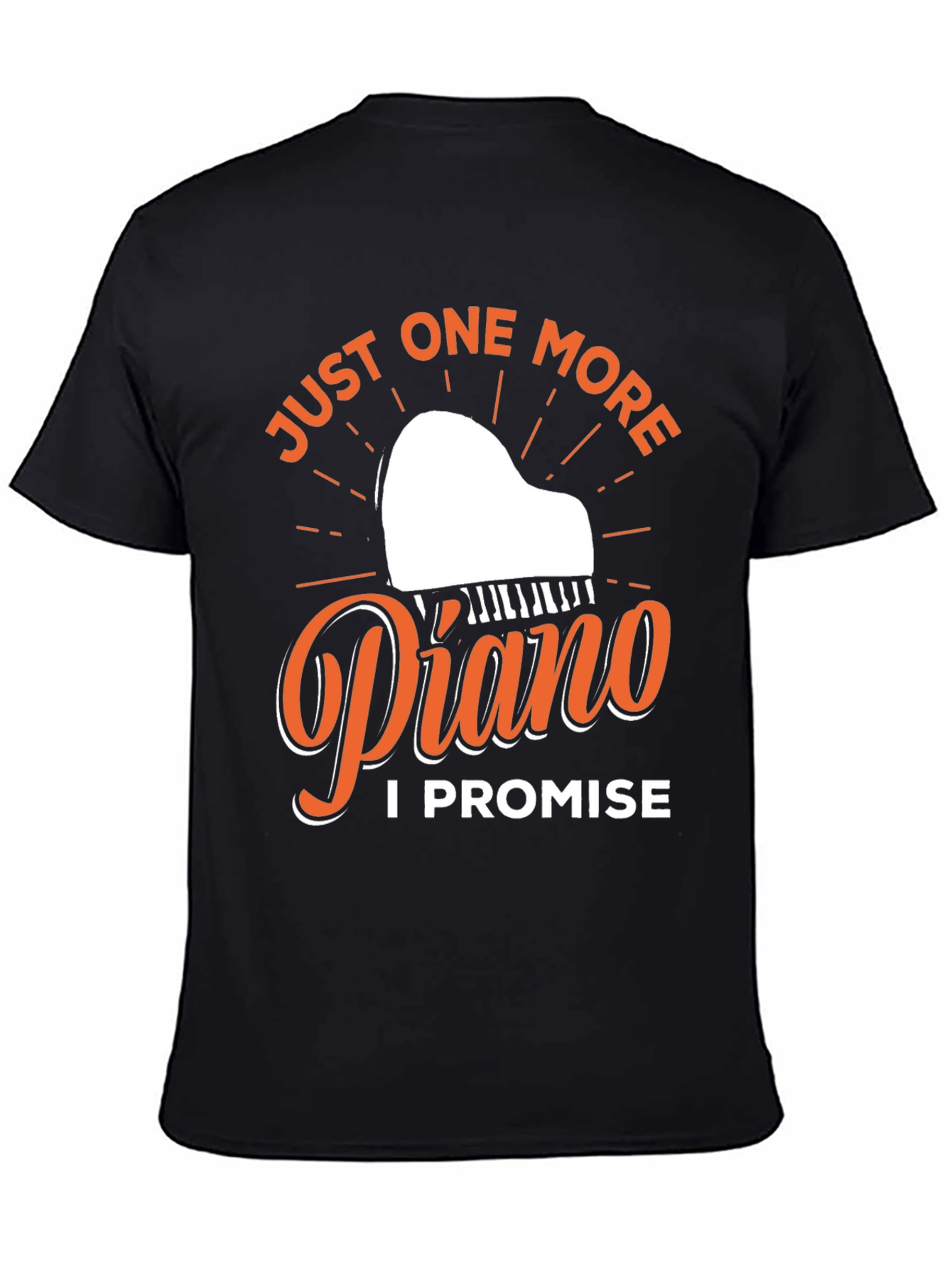 Black Just One More Piano T-Shirt - Musician Gift view 4