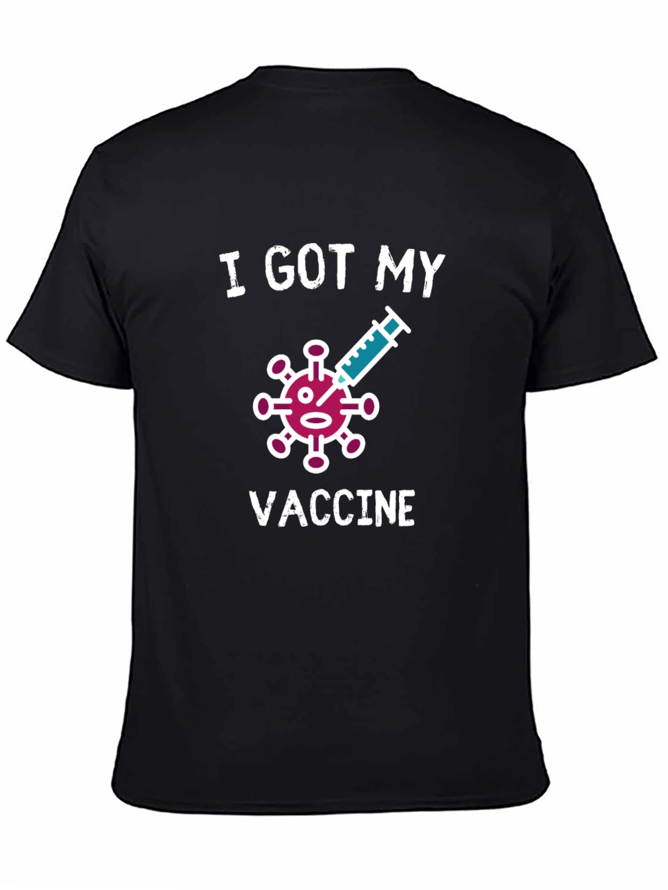 Black I Got My Vaccine T-Shirt - Novelty Graphic Tee view 4