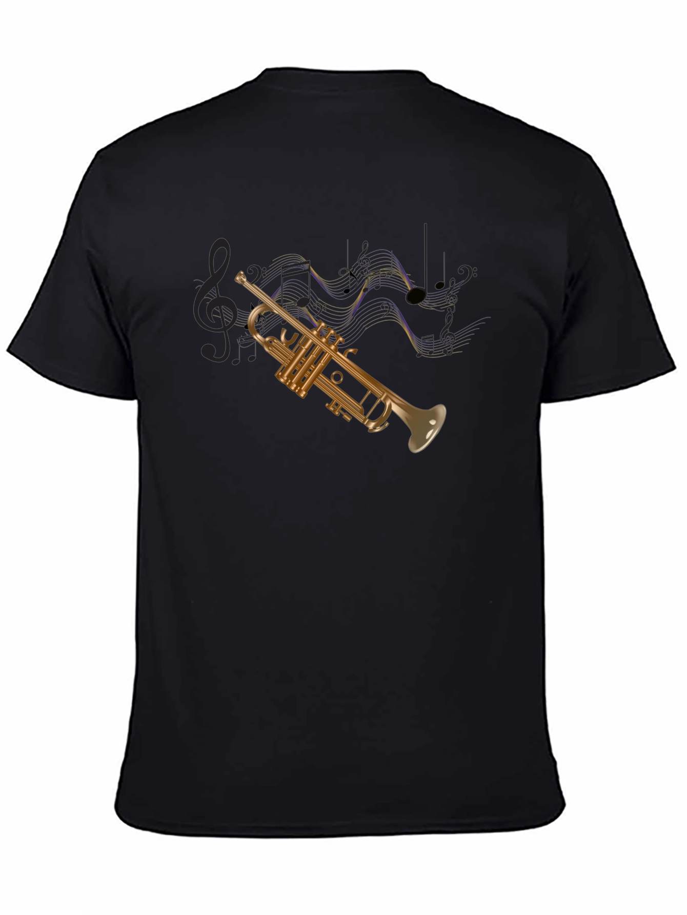 Black Trumpet Graphic Black T-Shirt view 4
