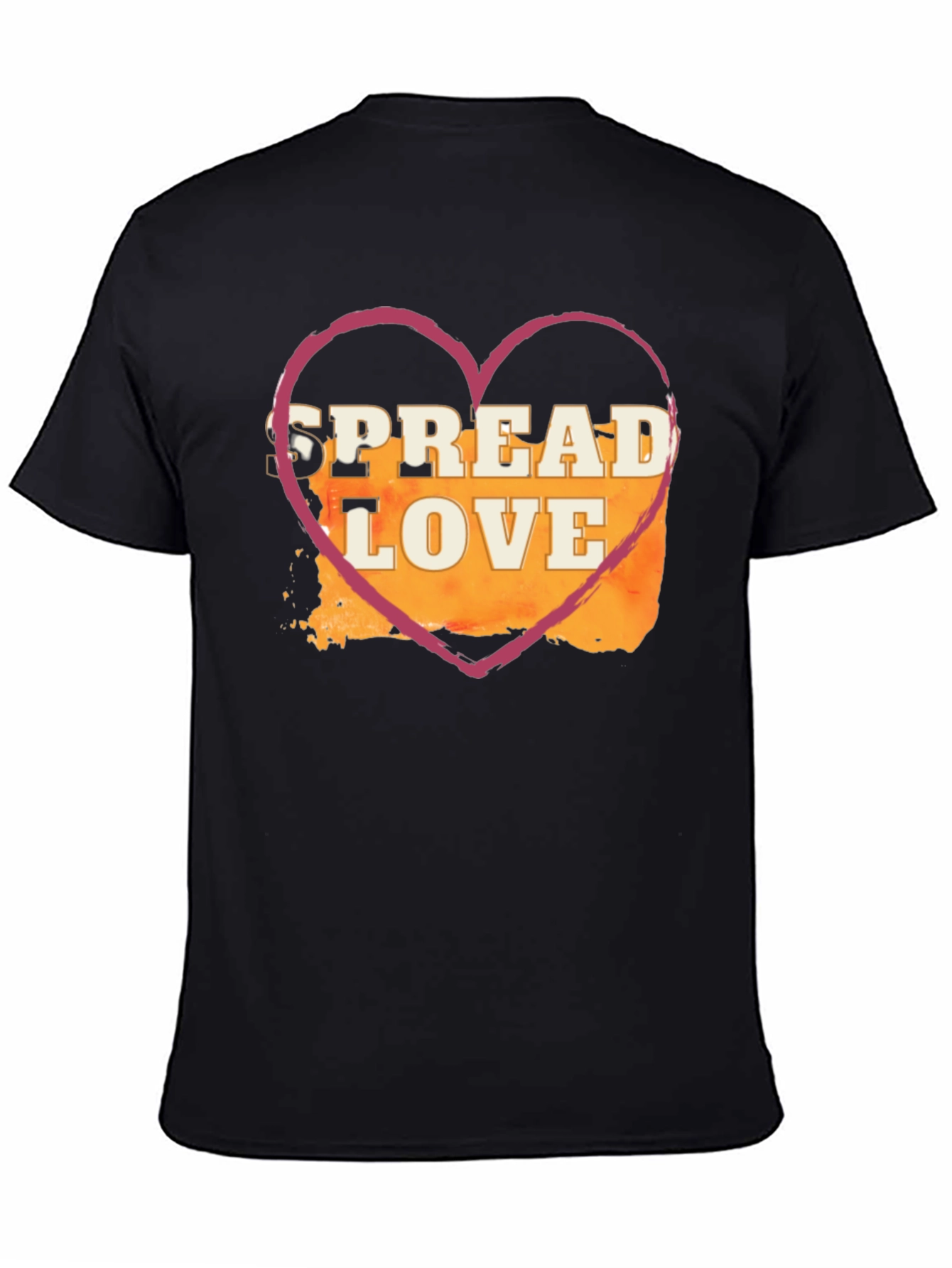 Black Spread Love T-Shirt - Heart Graphic Tee view 4