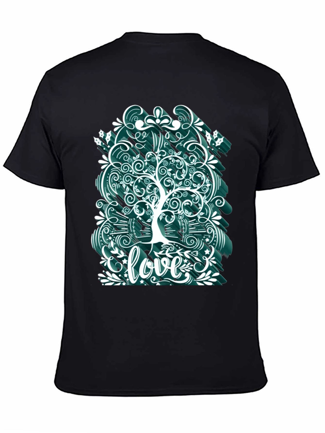 Black Love Tree Graphic Tee - Unique Artistic Design view 4