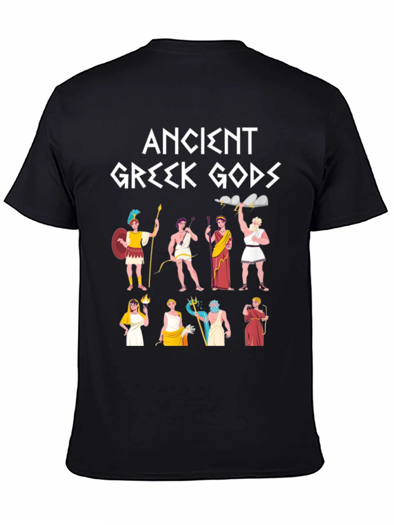 Black Ancient Greek Gods Graphic T-Shirt view 4
