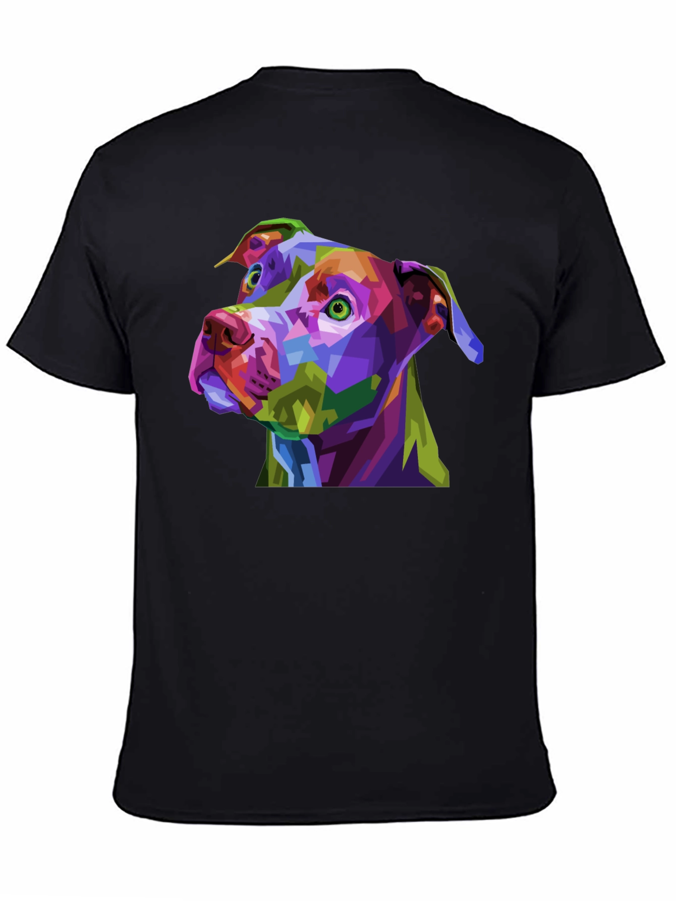 Black Abstract Dog Graphic Black T-Shirt view 4