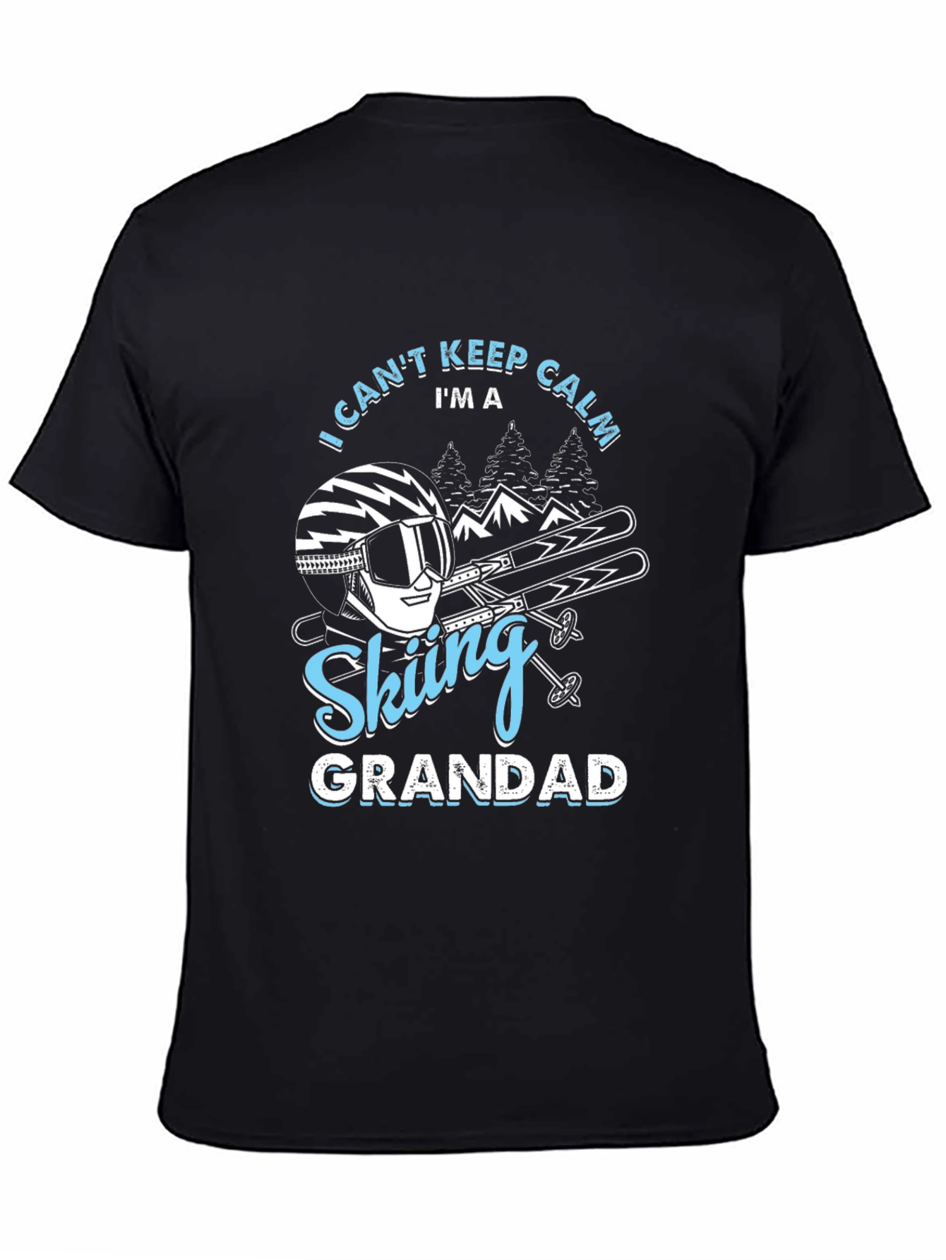 Black Skiing Grandad T-Shirt - I Can't Keep Calm view 4