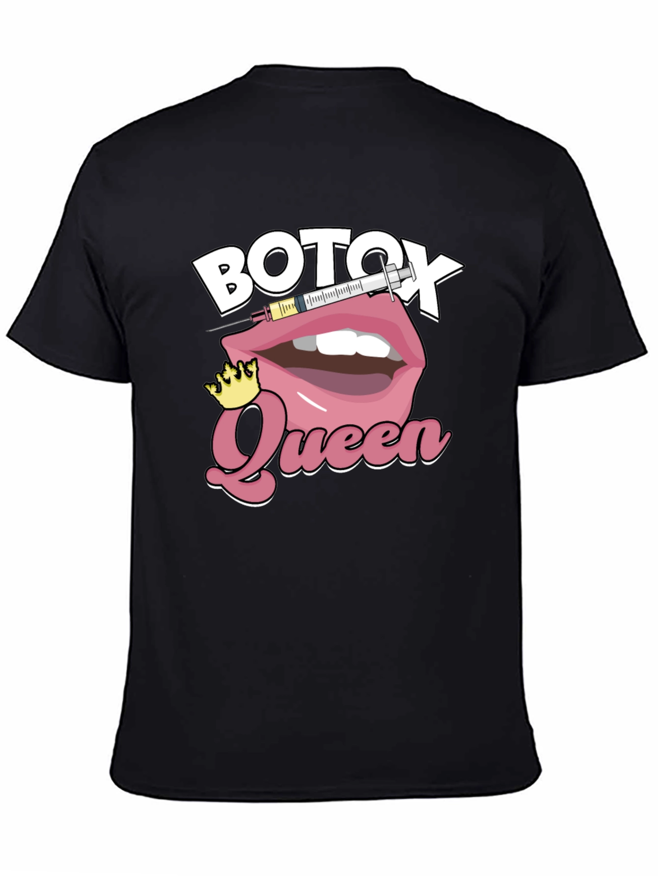 Black Botox Queen Graphic T-Shirt - Black Cotton Blend view 4