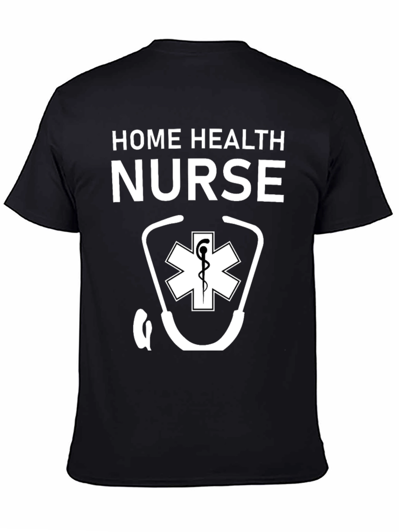 Black Home Health Nurse Graphic T-Shirt view 4