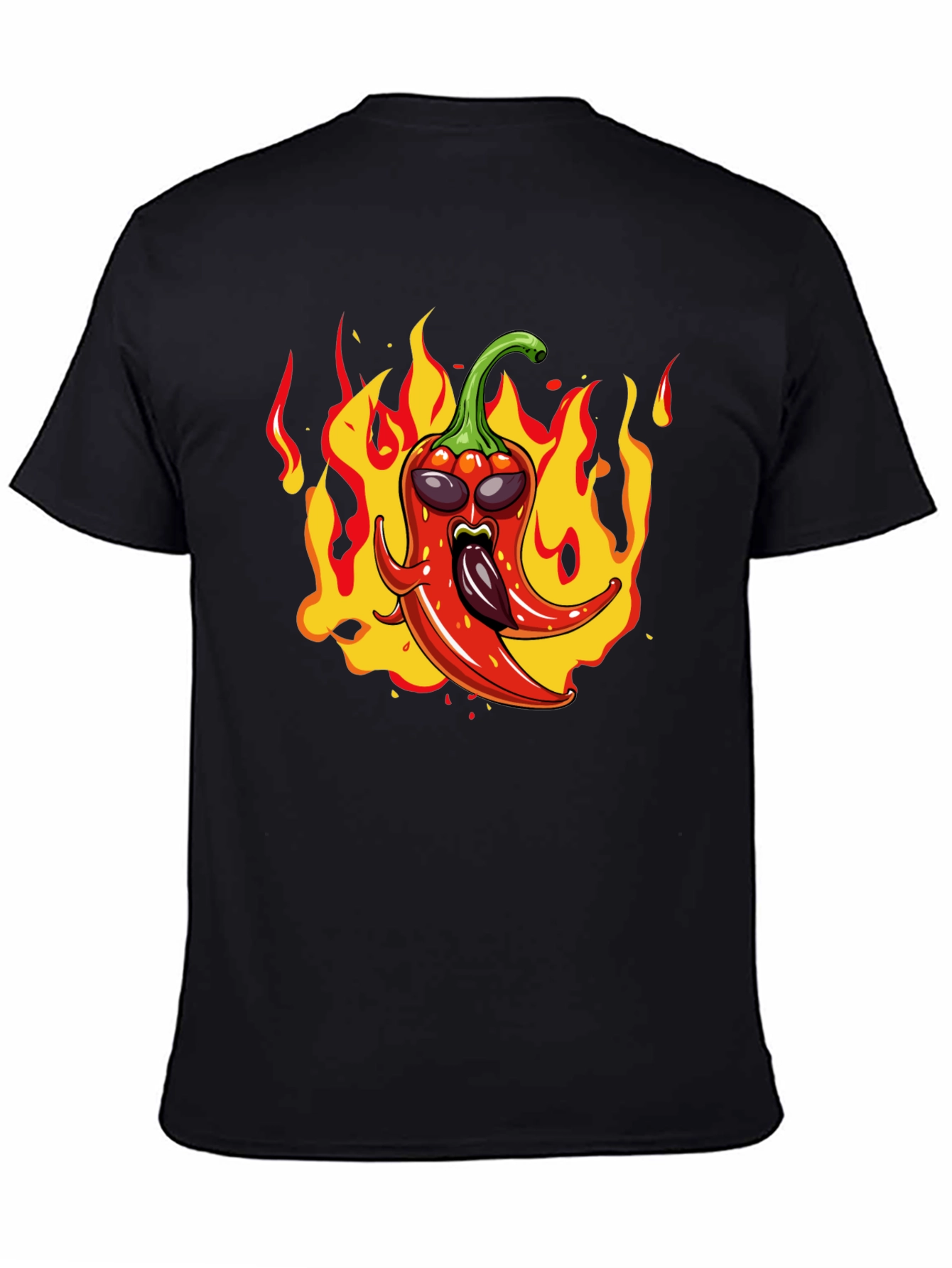 Black Spicy Pepper Graphic Tee - Hot Sauce Lover Shirt view 4