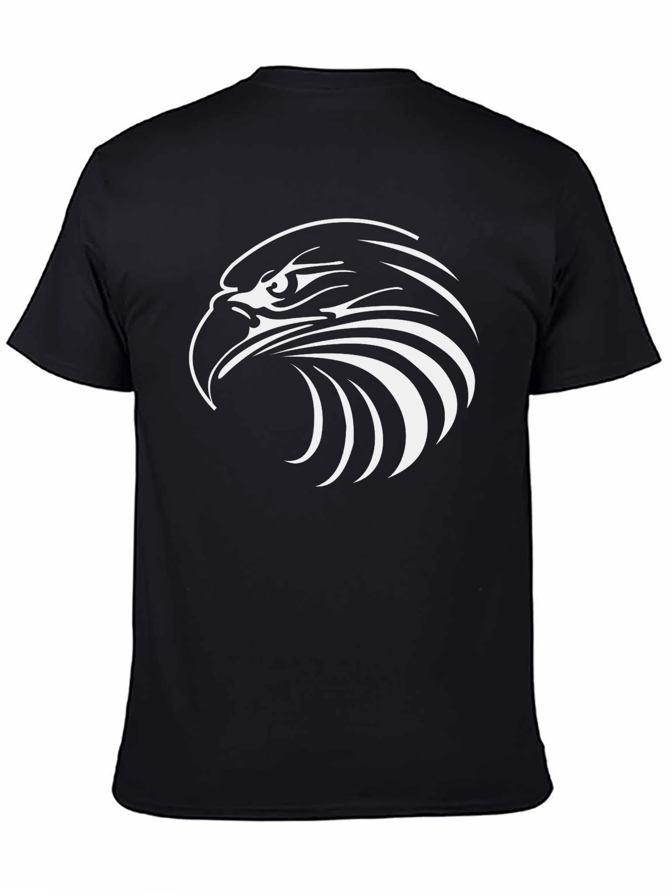 Black Bold Eagle Graphic Tee - Black Cotton Blend view 4