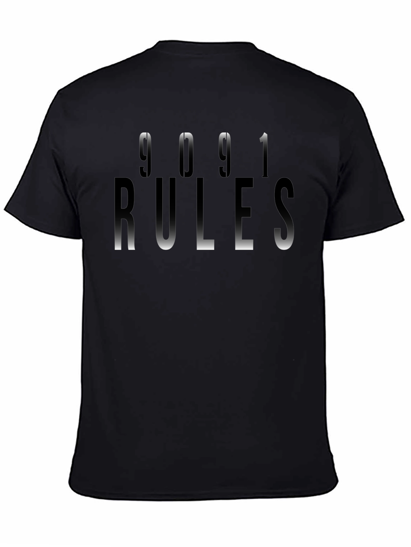 Black 9091 Rules Men's Black Graphic T-Shirt view 4