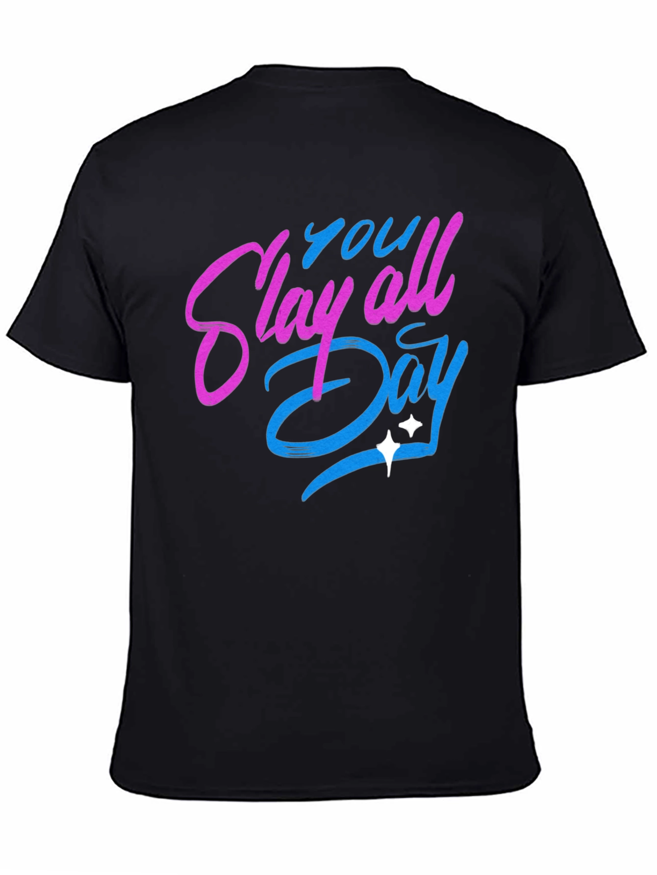 Black Slay All Day Graphic T-Shirt - Trendy Casual Tee view 4
