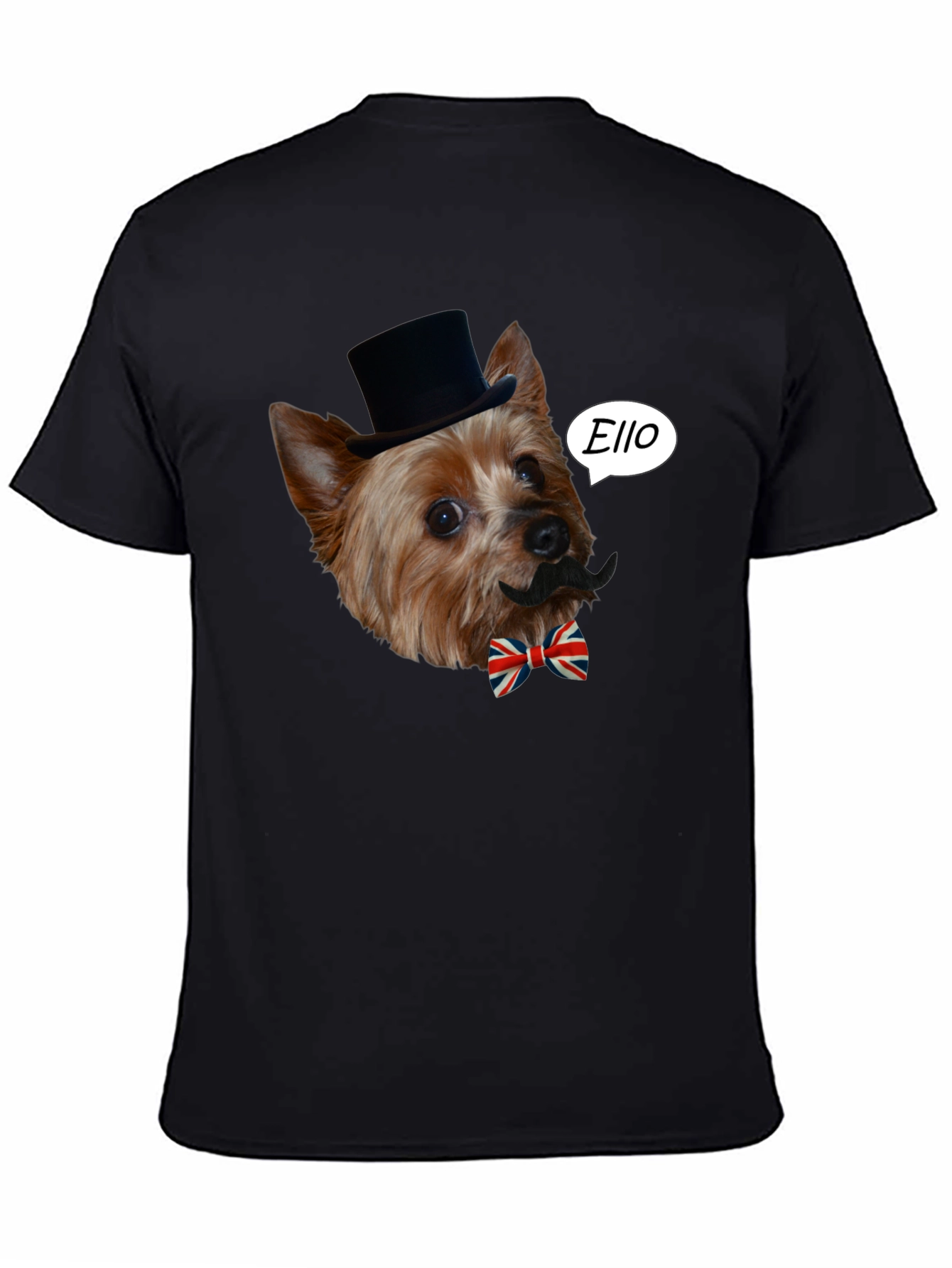 Black Dog with Mustache T-Shirt view 4