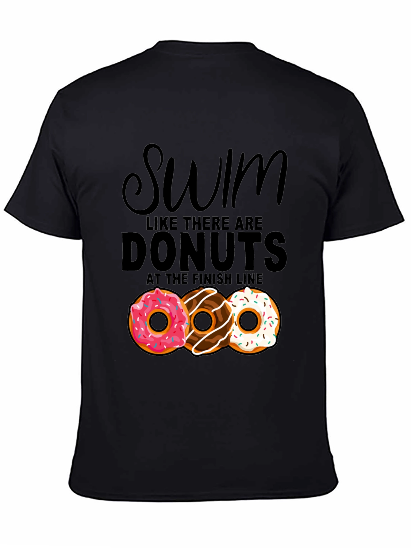 Black Swim for Donuts Graphic T-Shirt view 4