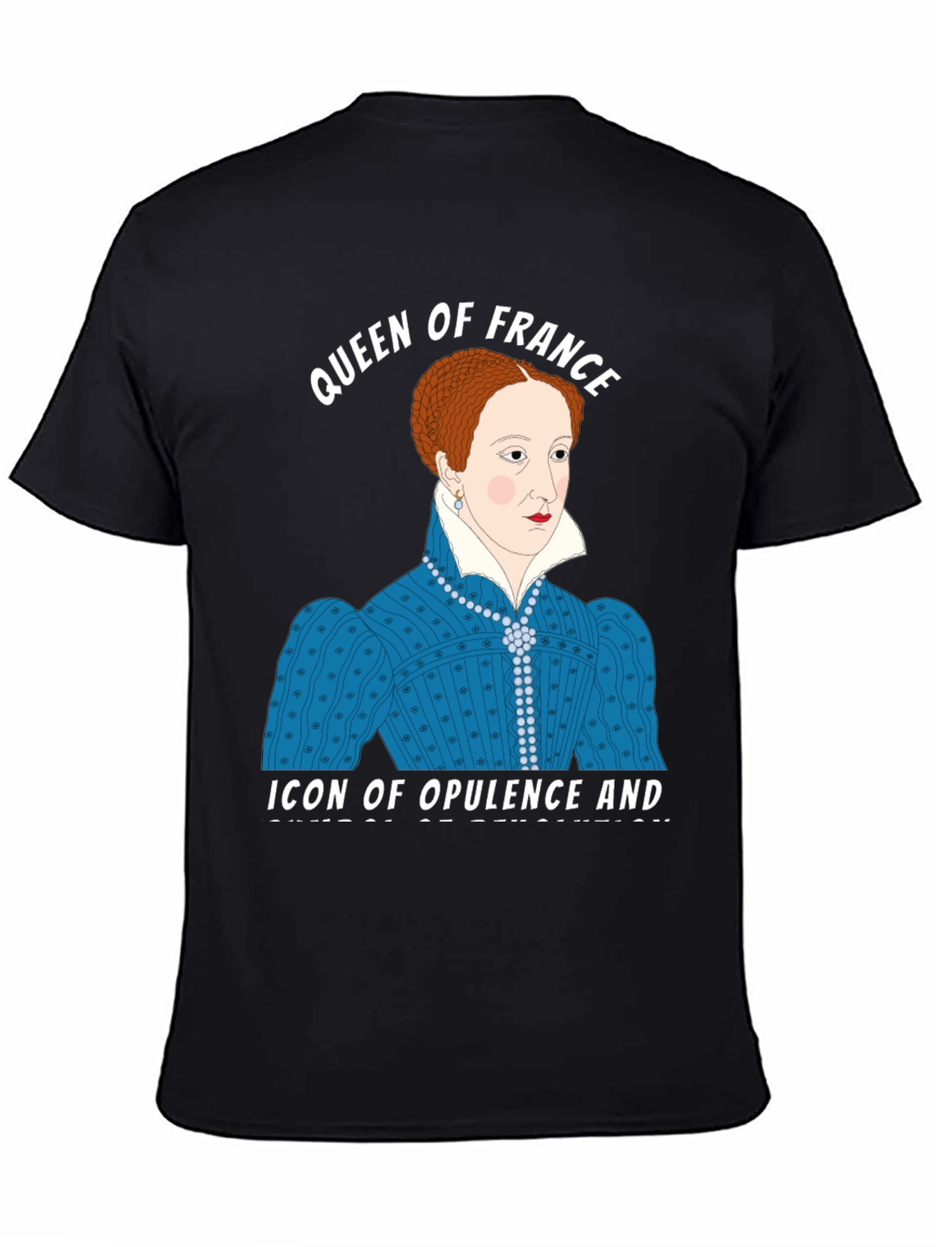 Black Queen of France Graphic T-Shirt view 4