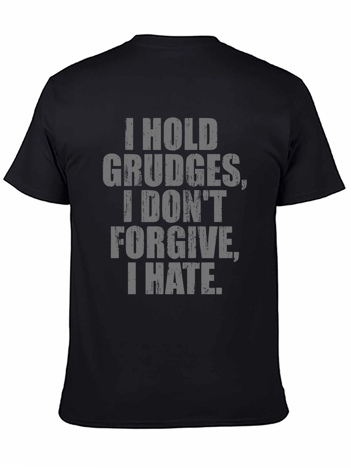 Black I Hold Grudges Slogan Tee - Men's Black T-Shirt view 4