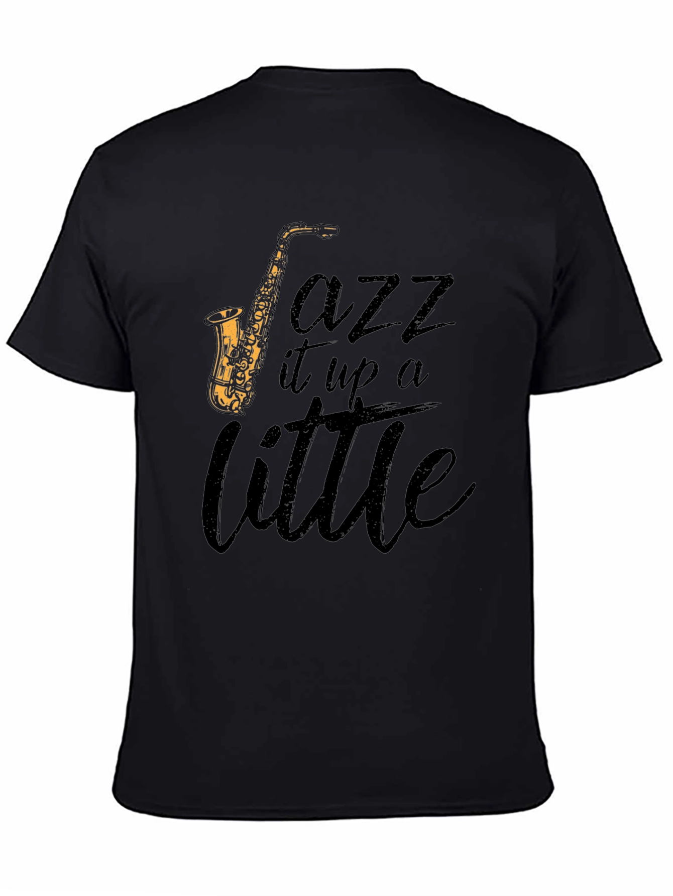 Black Jazz It Up Tee - Saxophone Graphic T-Shirt view 4