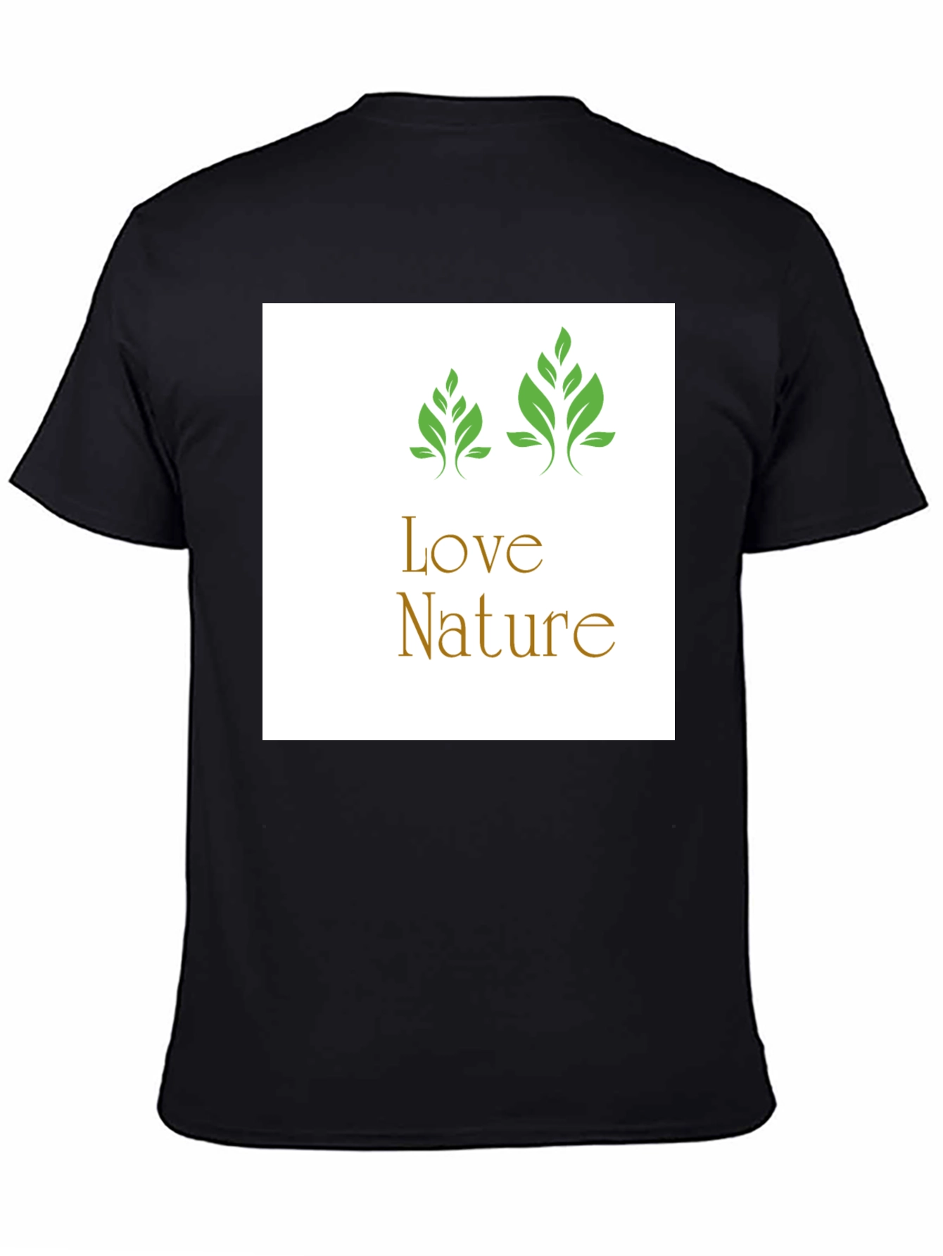 Black Love Nature Graphic Tee - Black Cotton T-Shirt view 4