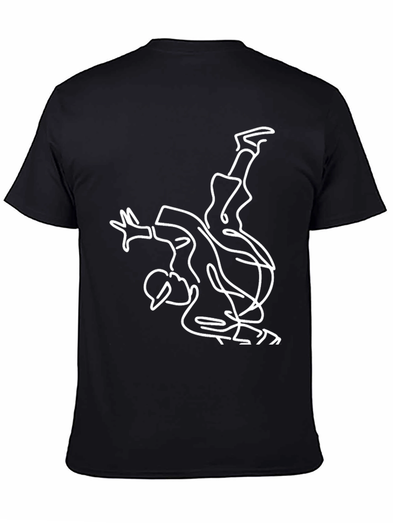 Black Modern Breakdance T-Shirt - Black Graphic Tee view 4