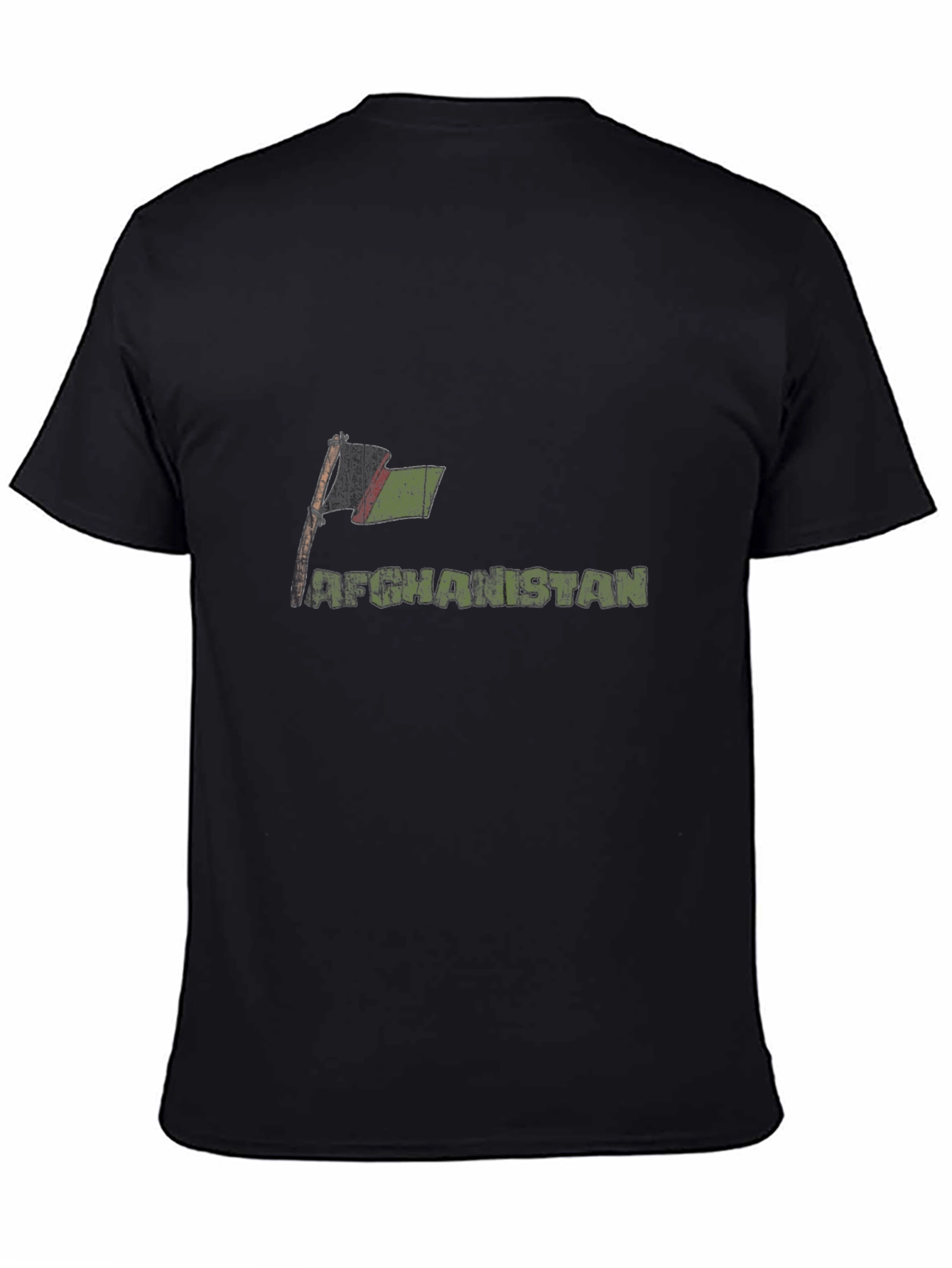 Black Afghanistan Flag Graphic T-Shirt view 4