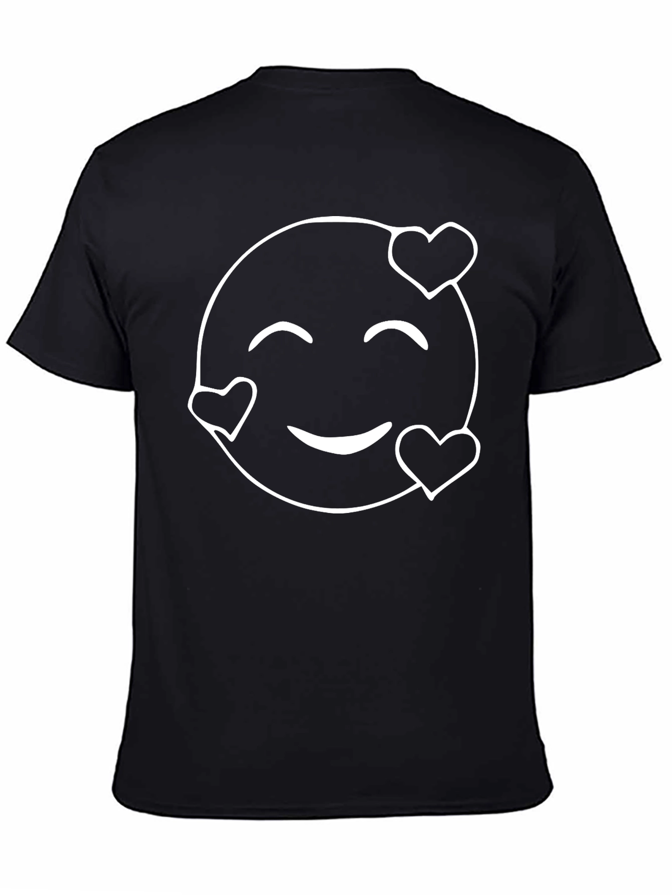 Black Heart Eyes Emoji Graphic Tee - Black view 4