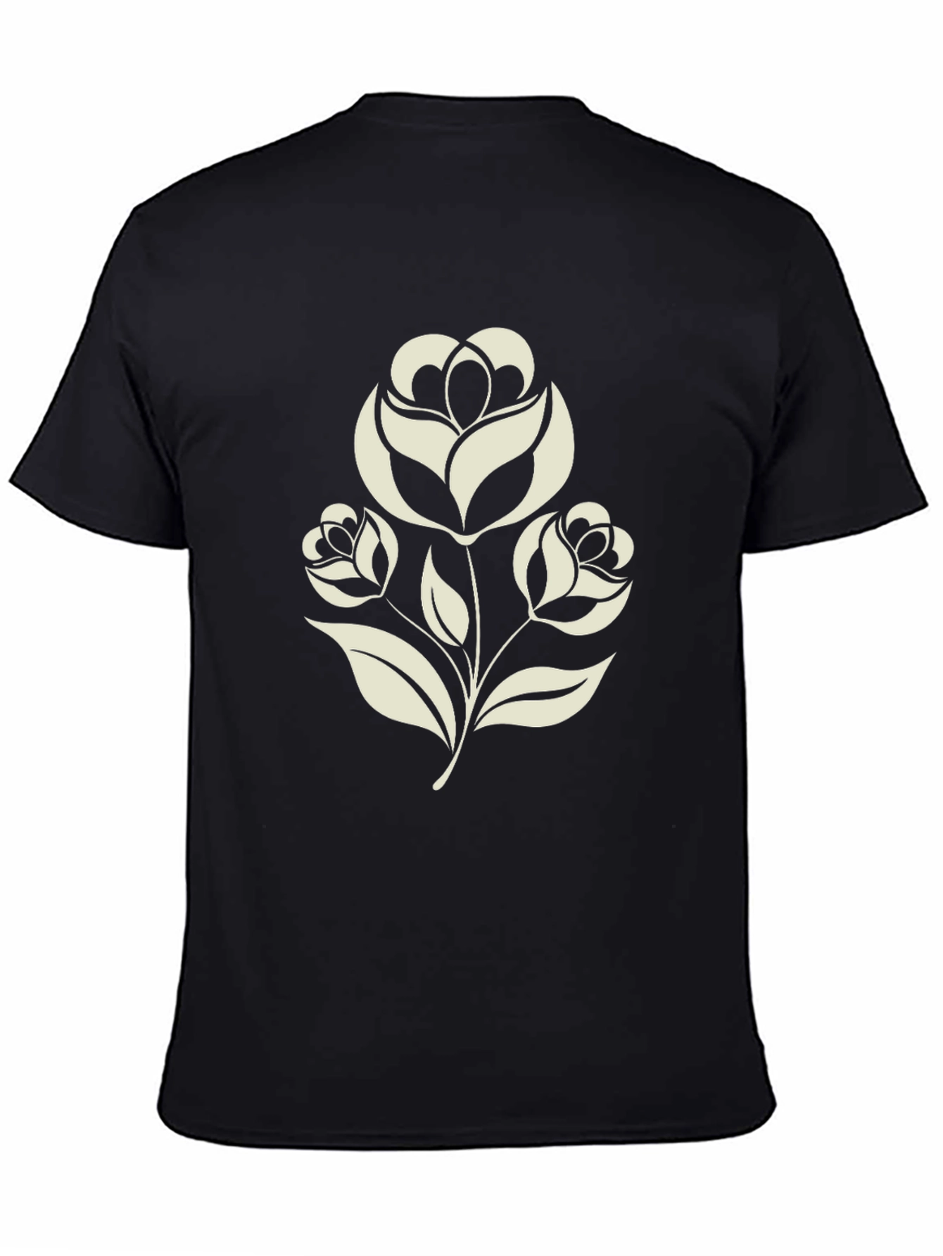 Black Floral Graphic Tee - Black view 4